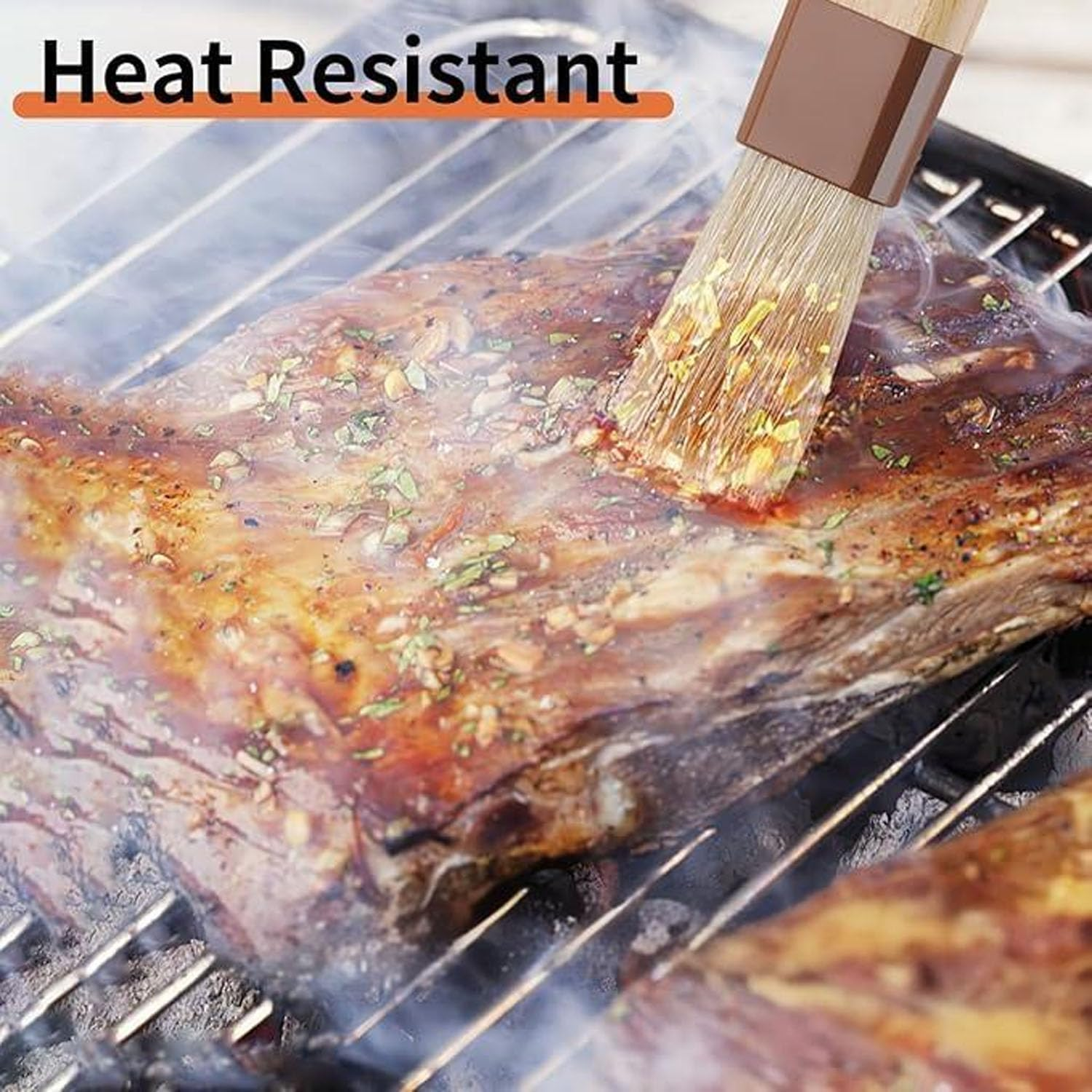 3 Piece Natural Bristle Wooden Handle Pastry and BBQ Sauce Brushes for Cooking, Baking, Grilling and Kitchen Waxing image number 1