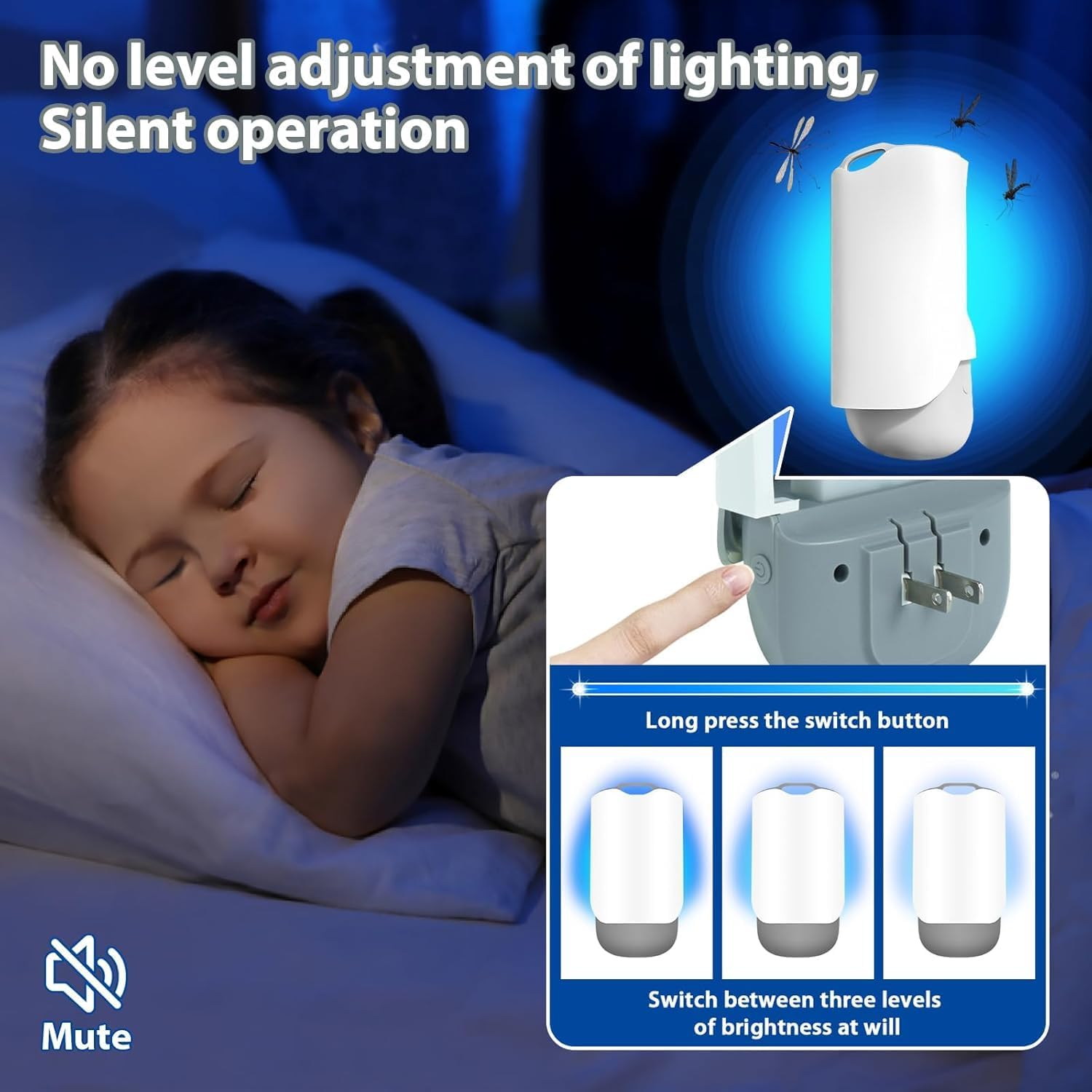 2 Pack Flying Insect Trap with Night Light, Indoor Plug-In Mosquito Killer with UV Attractant Catcher for Flies, Fruit Flies, Gnats & Other Flying Insects, 2 Device, 18 Sticky Trap Boards image number 4