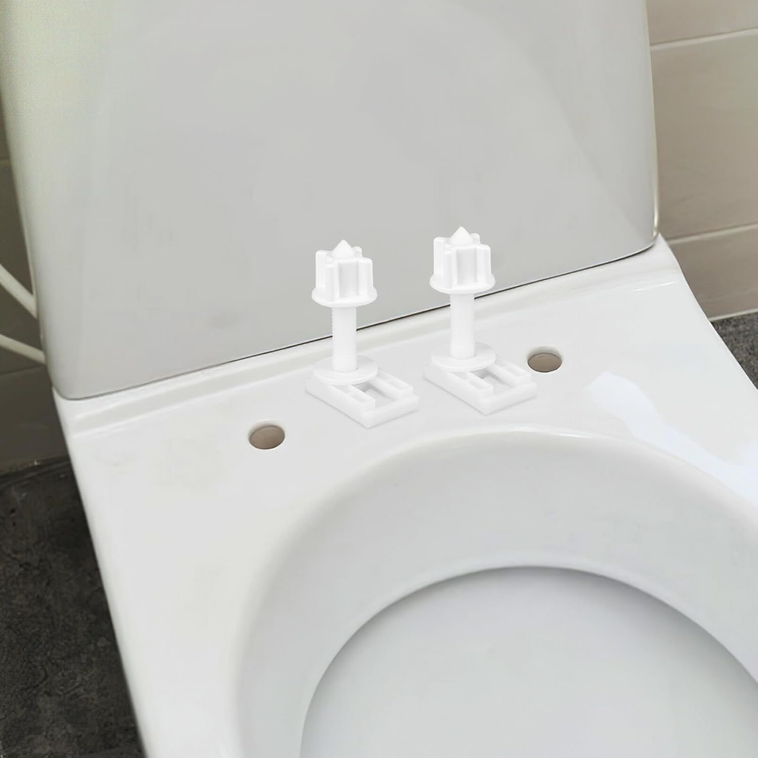 Mipcase Toilet Seat Hinge Bolts: Toilet Seat Screws Universal Toilet Seat Screws Replacement Toilet Bolt Caps Toilet Seat Parts for Fixing Installing with Nuts Set