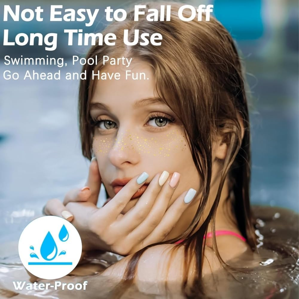 12Pcs Glitter Freckles Tattoo Stickers, Glitter Freckles for Face, Sparkles Freckles Face Eye Makeup Stickers, Faux Freckles Patches for Women and Girls(Gold+Silver) image number 4