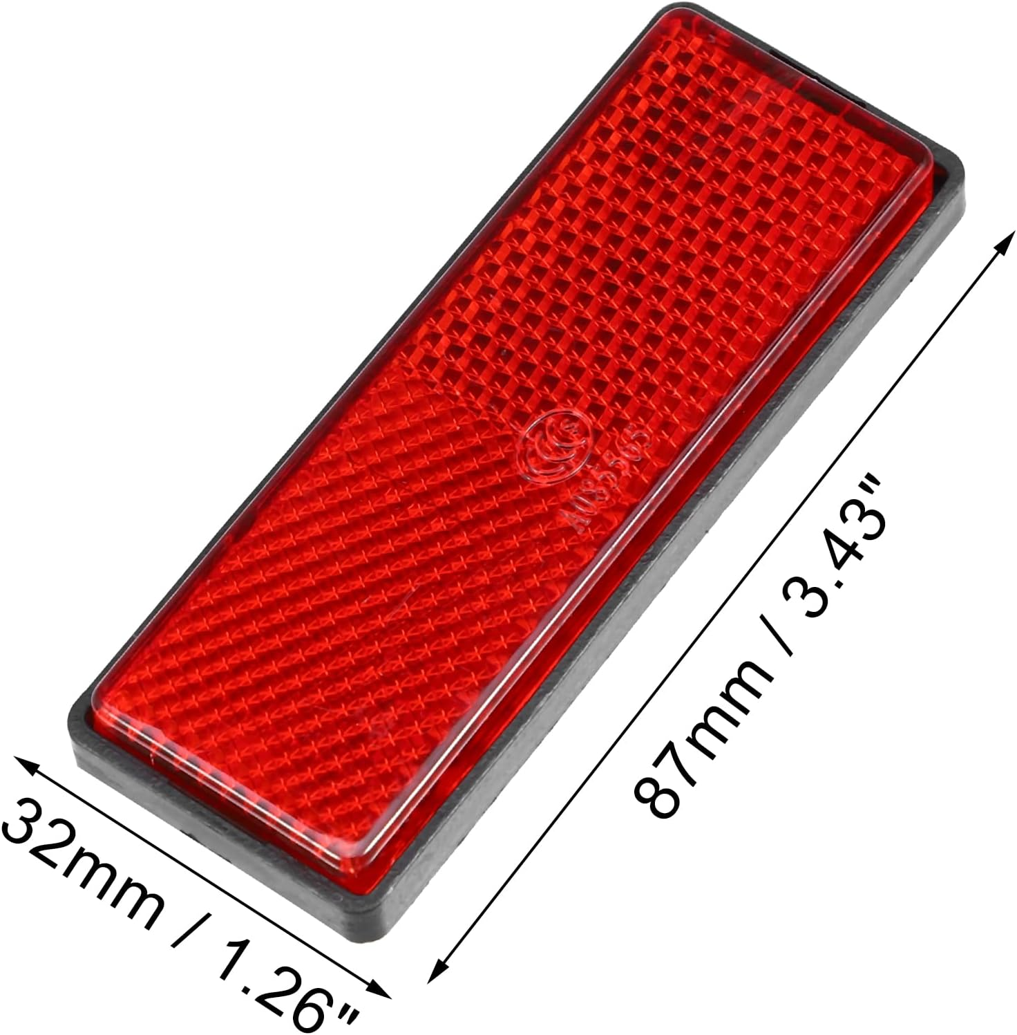 X AUTOHAUX 6 Pcs Rectangular Stick-On Safety Spoke Reflective Self Adhesive Reflector for Gate Posts Cars Trailer Motorcycle Bicycle Bike 87Mm Length Red image number 2