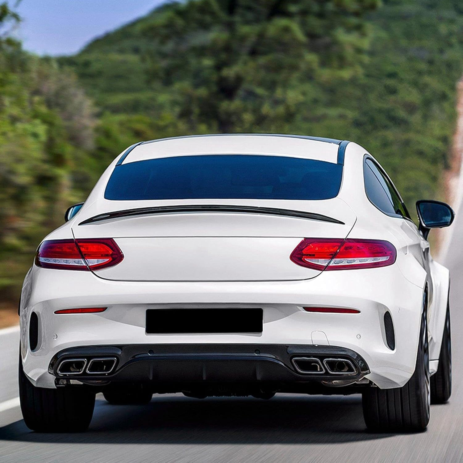 Exhaust Tips, Quad End Pipes Pair Compatible with a B C E S G AMG, Dual Outlet Muffler Tailpipe Refit Trim image number 3