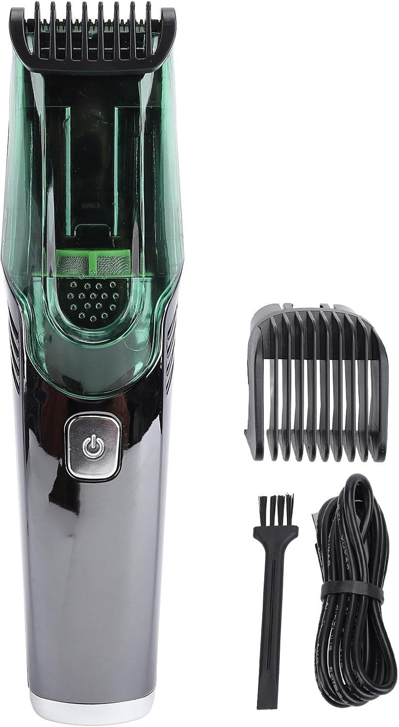 Cordless Vacuum Clipper, Silent Strong Power LED Display, 1400 Mah Hair Trimmer for Men, with Integrated Vacuum, Ideal for Moustache image number 5