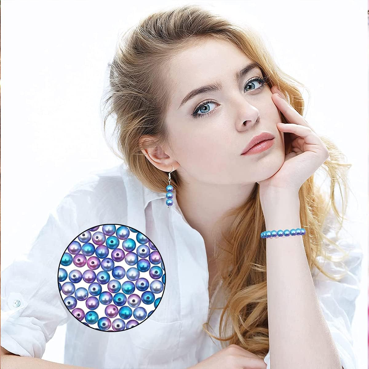 WELANE Pearl Beads, 1000 PCS Gradient Pink Loose Beads for Jewelry, Crafts Making (6Mm/0.23In) image number 2