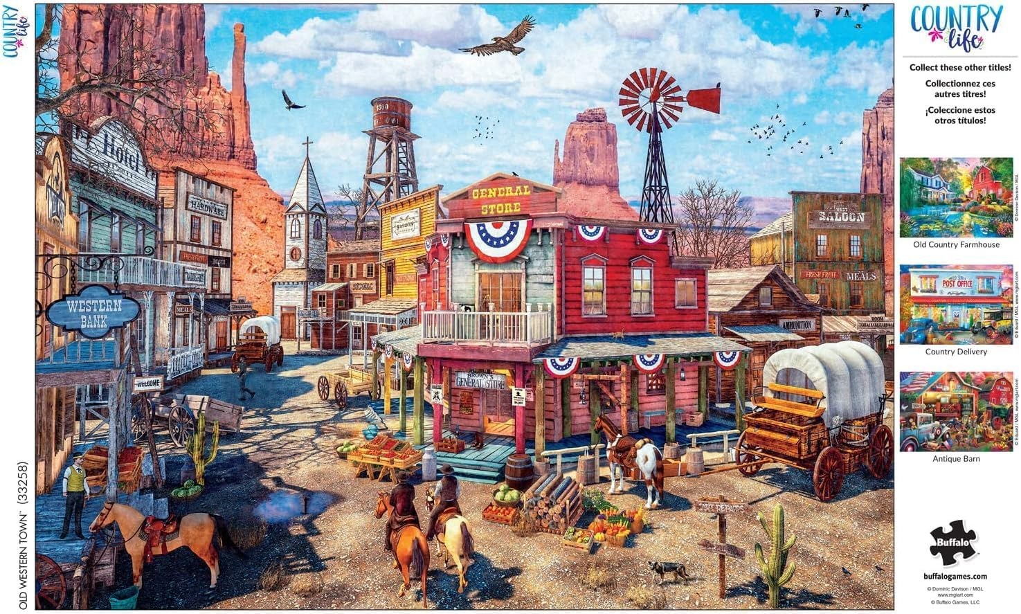 Buffalo Games - Country Life - Old Western Town - 500 Piece Jigsaw Puzzle image number 2