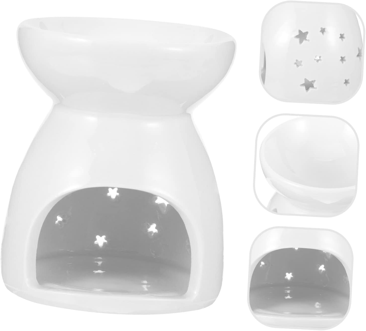 Ceramic Wax Melt Burner Small Tealight Candle Holder Hollow Incense Aroma Diffuser Creative Essential Oil Warmer for Home Decor image number 2