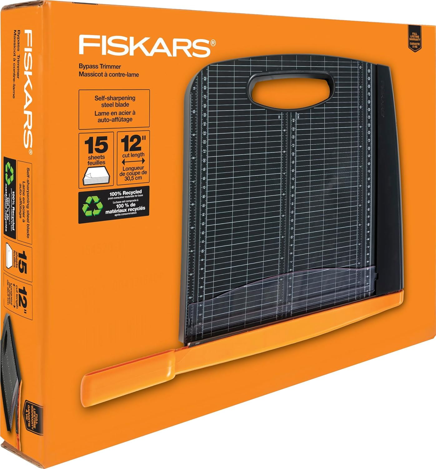 Fiskars Recycled 12-Inch Bypass Trimmer (01-005452), Black image number 3