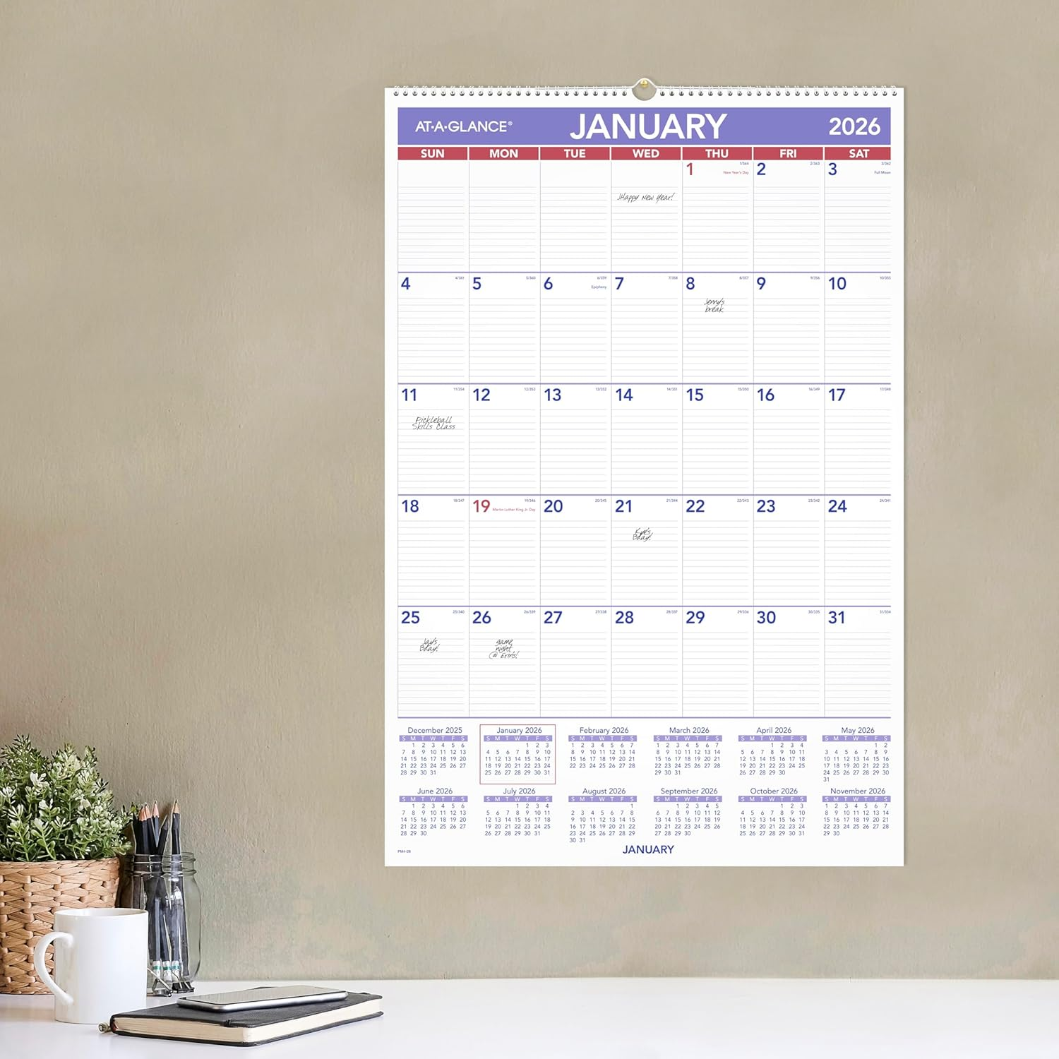AT-A-GLANCE 2026 Wall Calendar, 20" X 30", Extra Large (PM42826)
