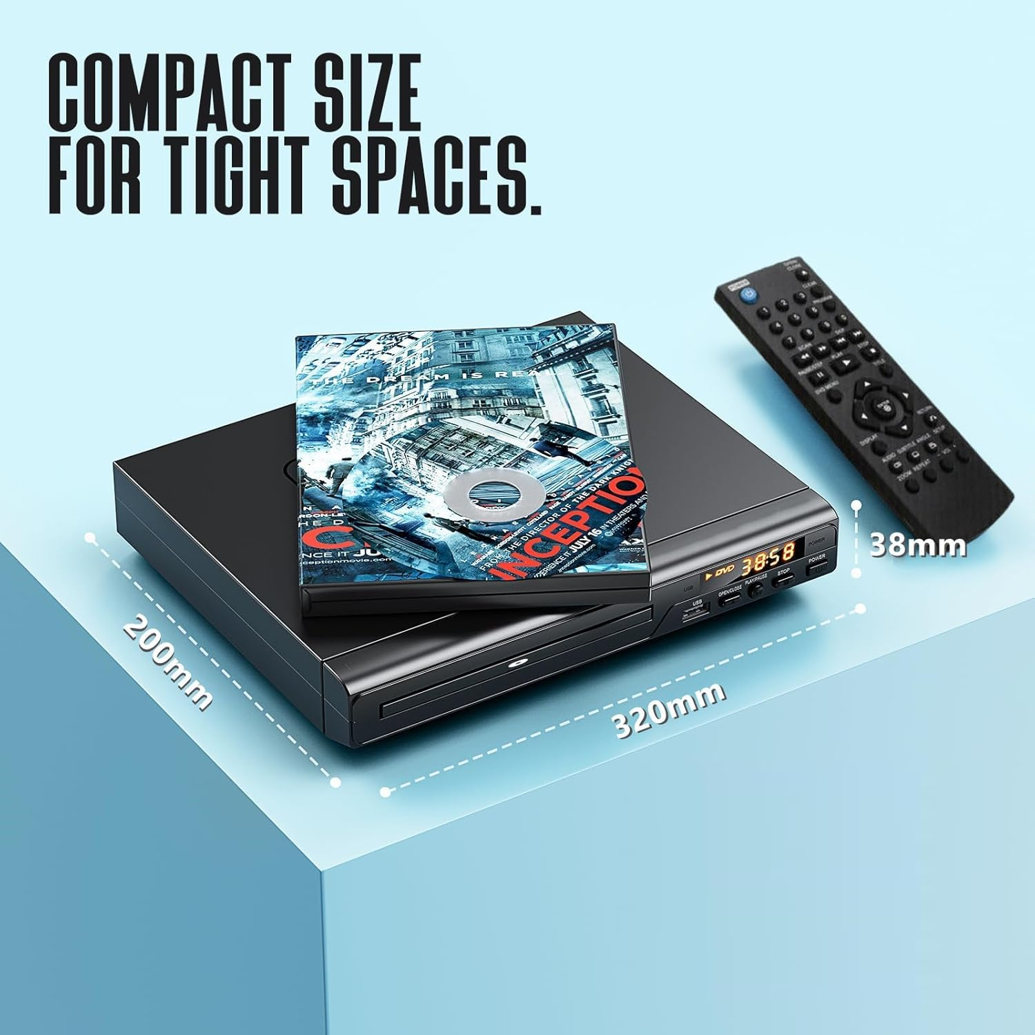 DVD Players for TV with USB, Multimedia Player That Play All Regions, Simple DVD Player for Elderly, CD Player for Home Stereo System, Included RCA Cable image number 4