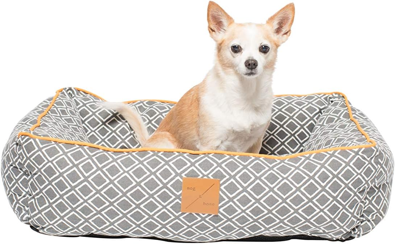 Mog and Bone Bolster Bed Grey Ikat Large image number 2