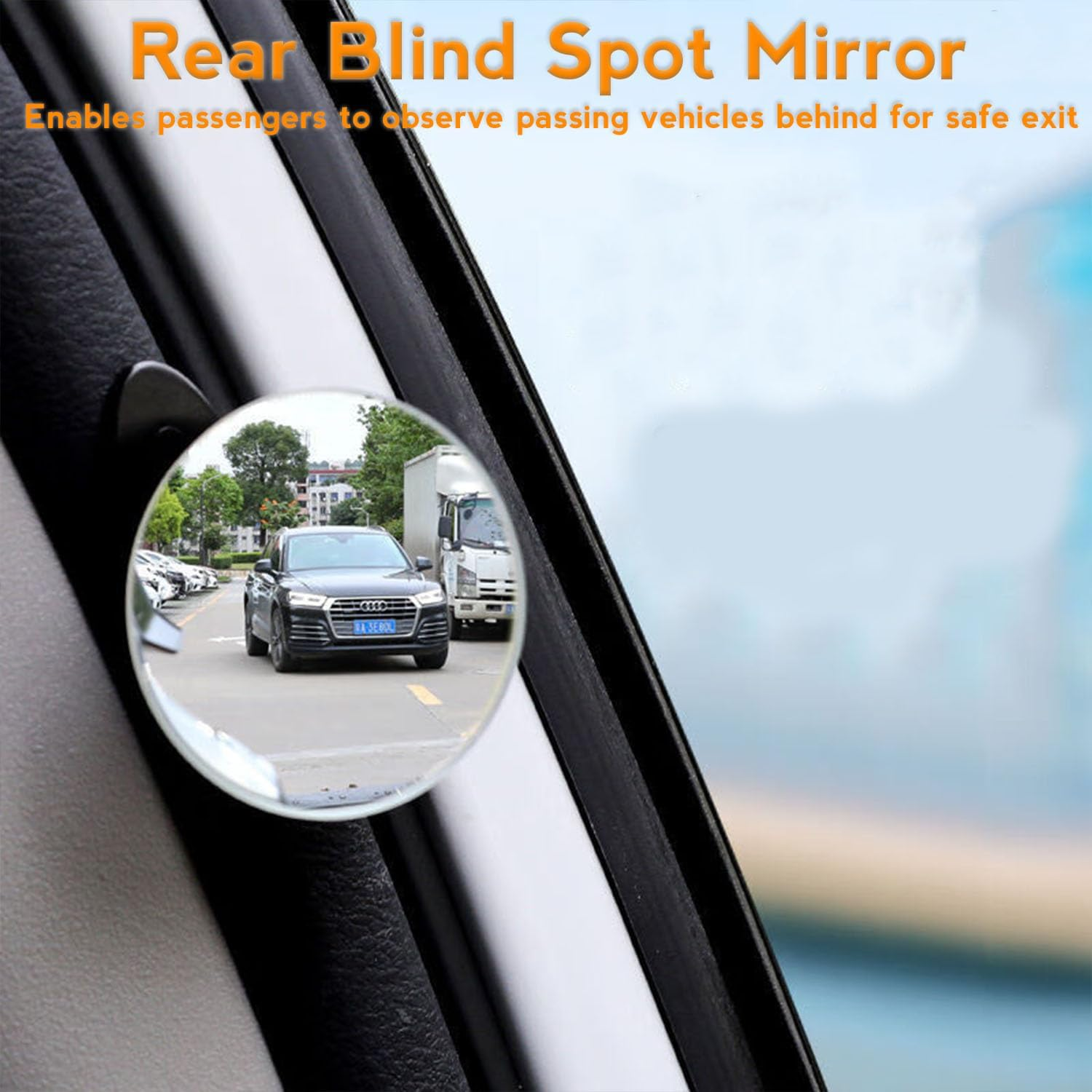 Blind Spot Mirrors 4-Pack | HD Frameless Convex Mirrors for Wide-Angle Side View Blind Spot Coverage image number 1