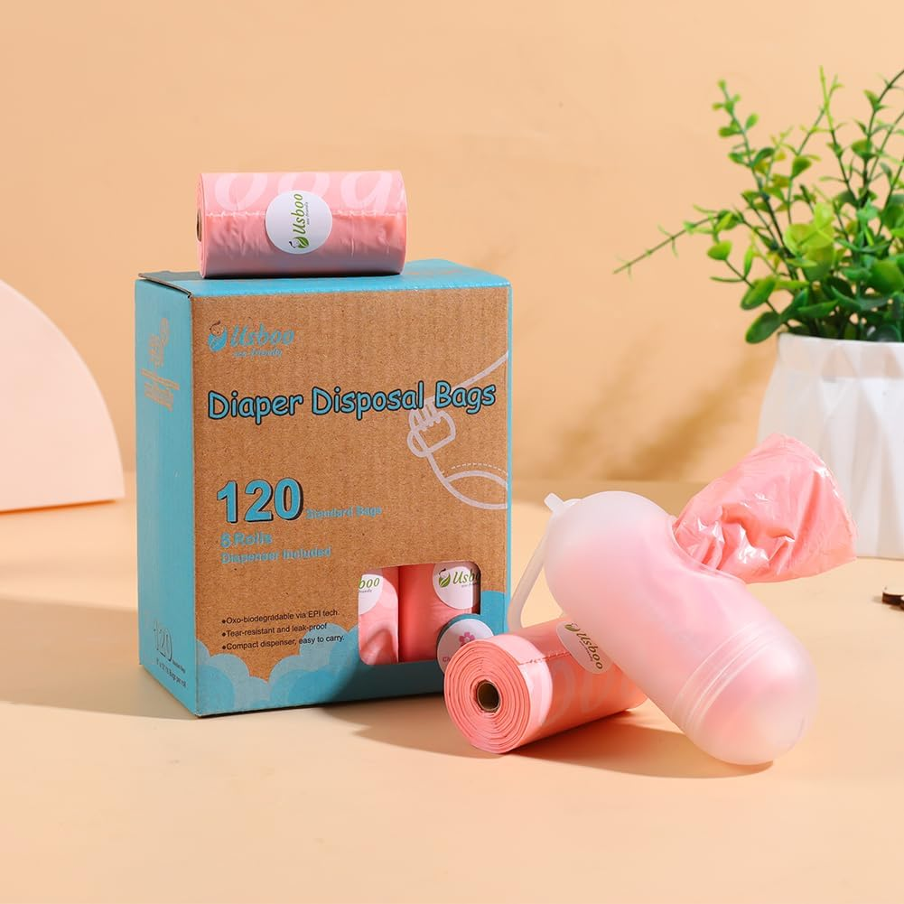 Disposable Diaper Bags for Baby - Cherry Blossom Scented, Disposable Trash Bag with Dispenser - 20 Refill Rolls (300 Pack),Ideal for Diaper Disposal image number 1