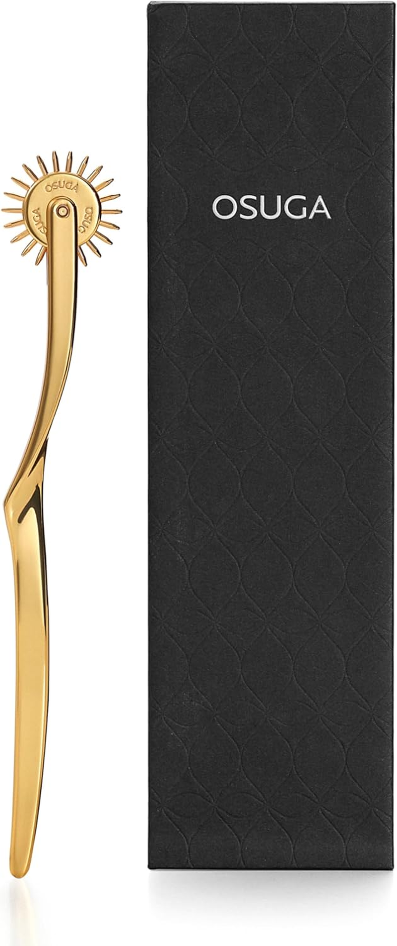 OSUGA Golden Erotic BDSM Toys Foreplay Pinwheel Sex Roller Nipple Breast Spikes Fetish Tongue Stimulator Sex Tools Sensory Play 22 Pins Flirting Stimulation Roller Portable Couple Sex Toys image number 2