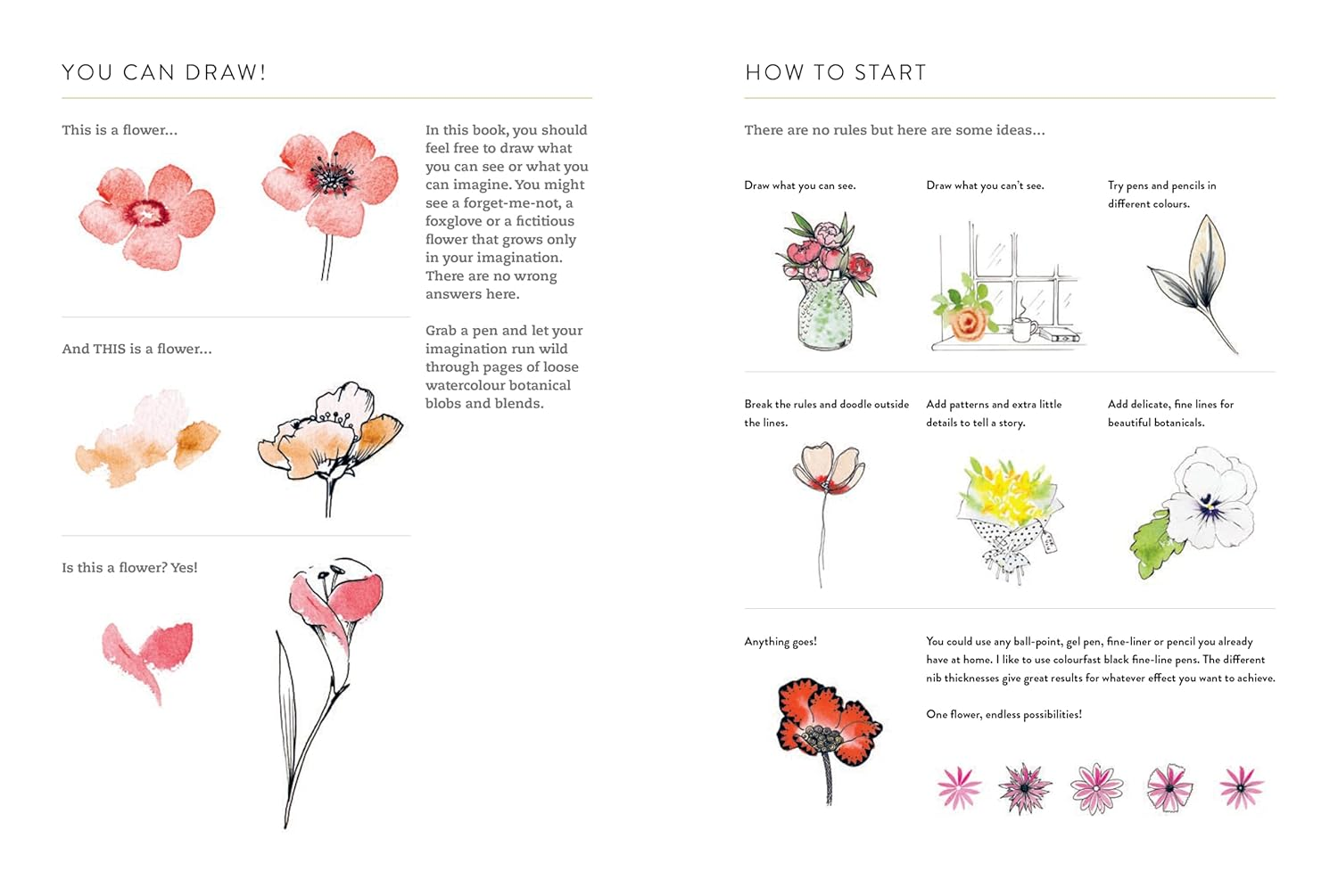 Draw Your Way: Botanical Watercolour: Add Your Own Lines to Create Watercolour Artworks in Reverse image number 4