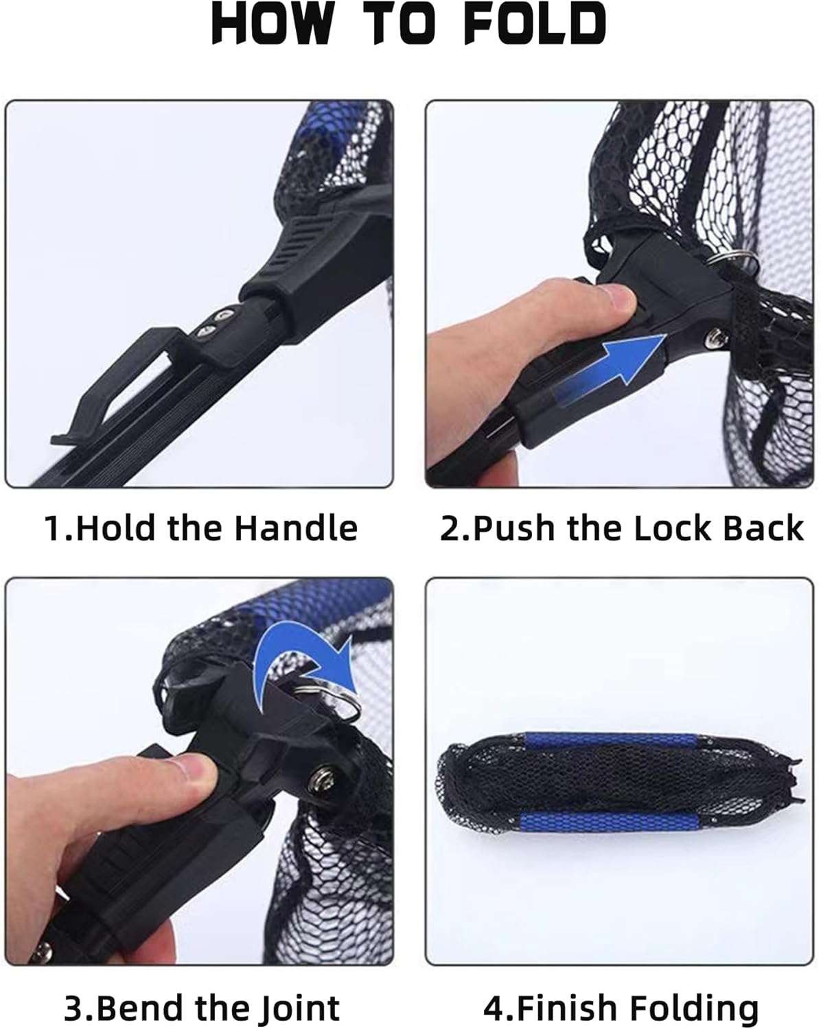 Reelfin 3-In-1 Folding Landing Net Set &ndash; 90Cm Deep Net, Fish Gripper & Lure Pliers, Portable Fishing Kit for Freshwater & Saltwater image number 5