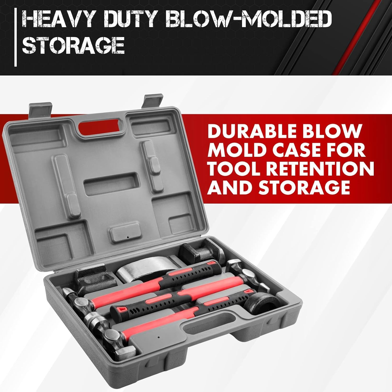 C&T Auto Body Repair Tool Hammer Dolly Set 7 Piece, Car Body Repair Tool Kit with Carrying Case, Carbon Steel Dolly and Hammer Dent Body Fender Tool Set image number 5