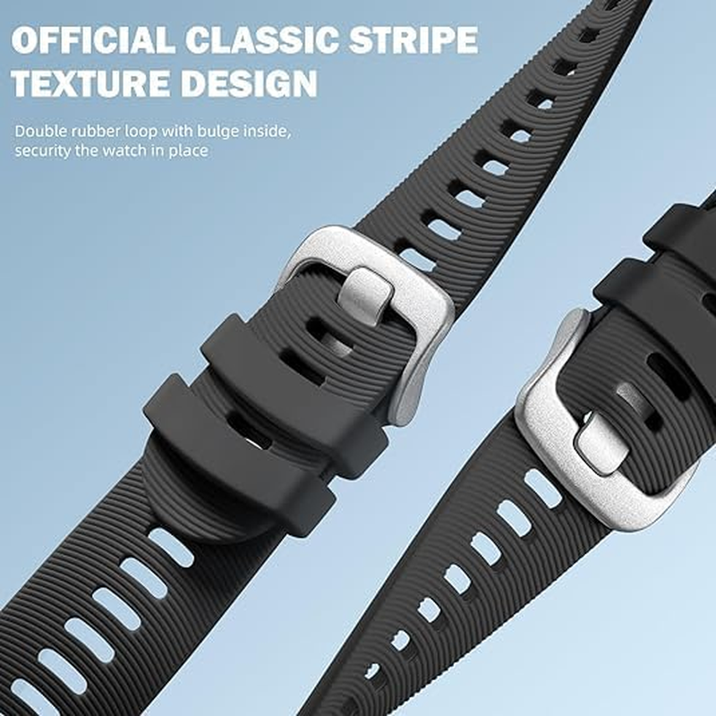 Compatible with Garmin Forerunner 245/645/55 Watch Band, 20Mm Sport Strap for Galaxy Watch 6/5/4 Vivoactive 3 Forerunner 645/245 Music Band, Soft Wristbands for Garmin Venu/Venu Sq/Vivomove HR - Black image number 4