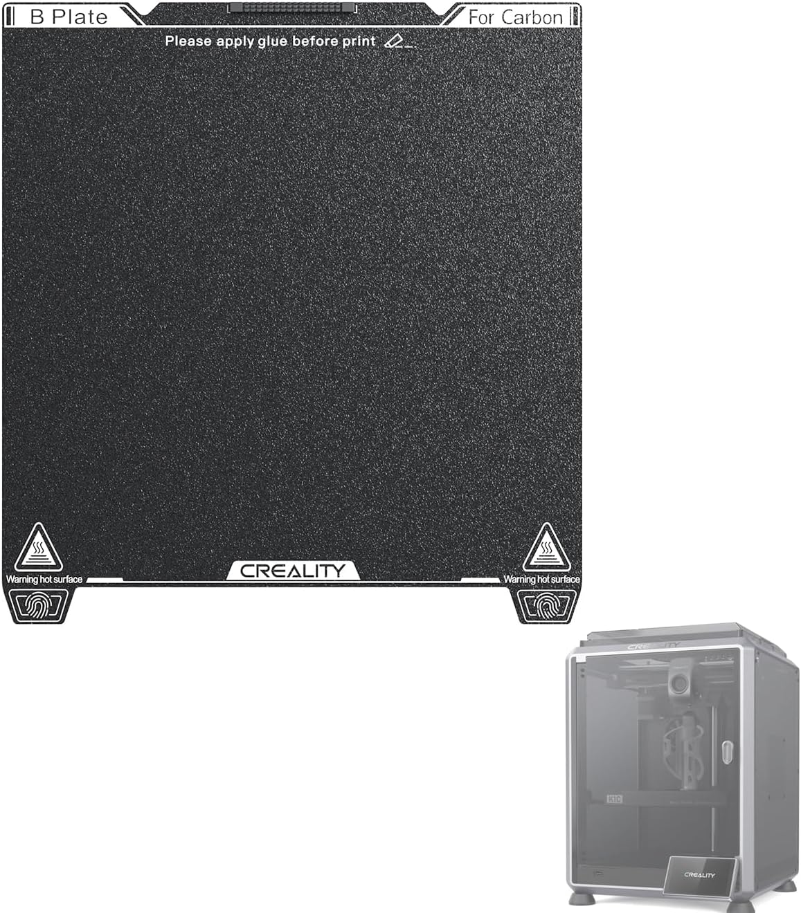 Creality Upgraded K1C Epoxy Resin Build Plate 235 * 235Mm, without Soft Magnetic Sticker, Wipe Nozzle Design, Excellent Adhesion, High Strength and Wear Resistance, 3D Printer Platform for K1C/ K1 SE