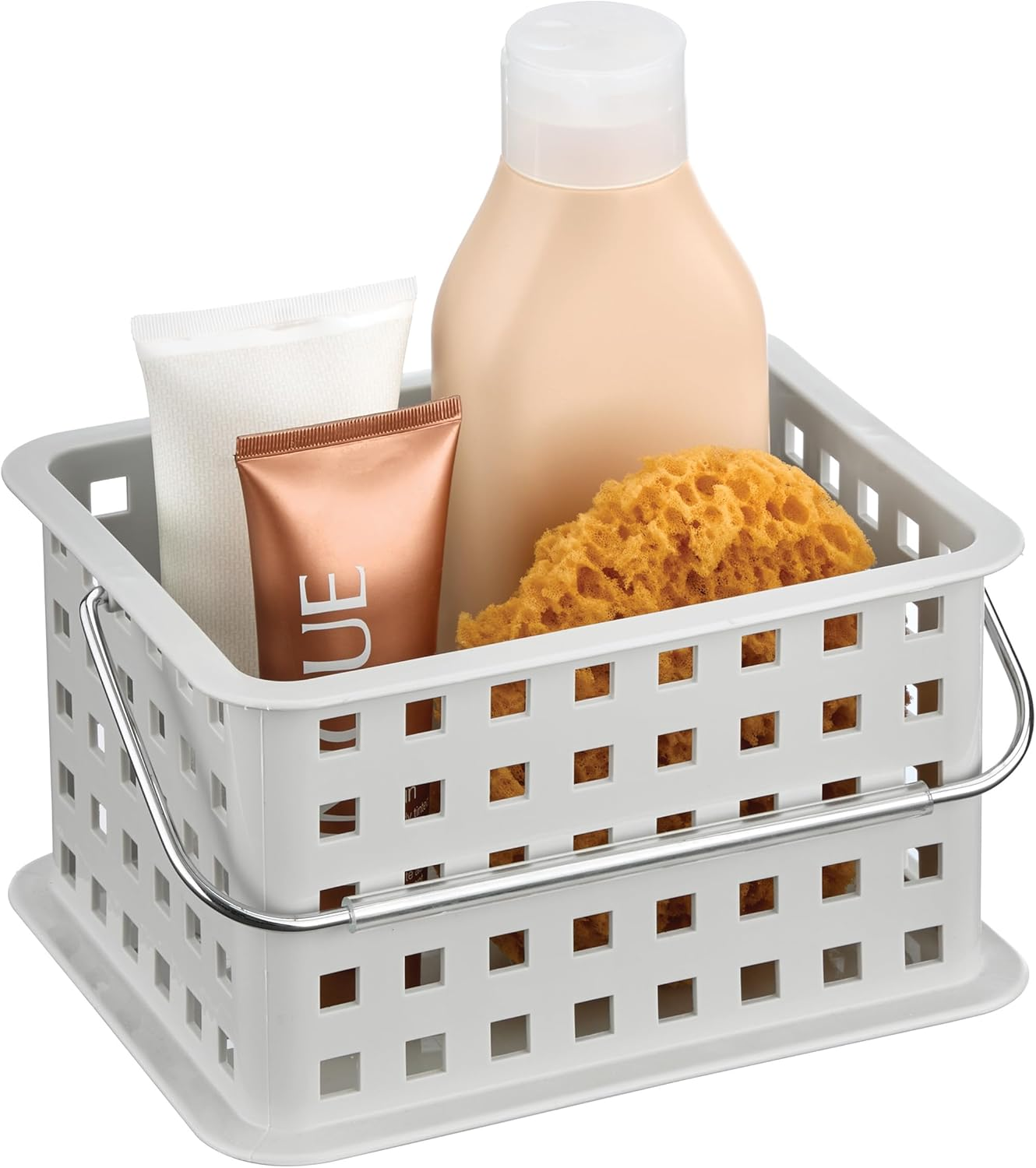 Interdesign Storage Organizer Basket, for Bathroom, Health and Beauty Products - 9.25" X 7" X 5", Light Gray