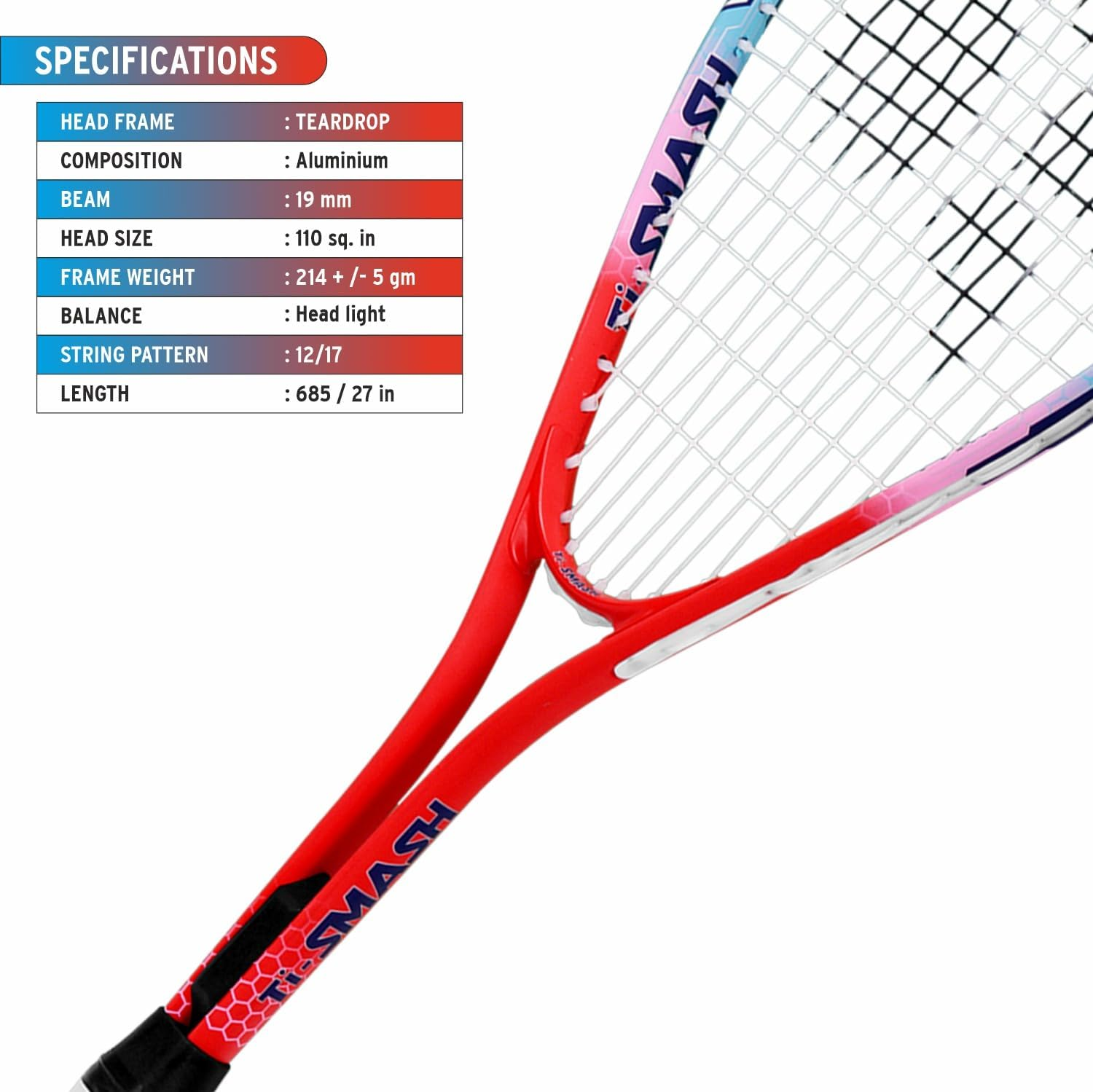 DSC Ti Smash Aluminium Squash Racquet image number 1