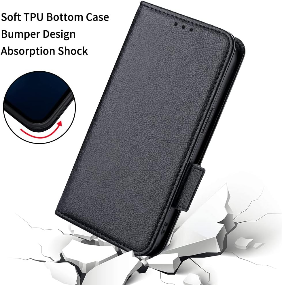 Topme Leather Case for Samsung Galaxy S25+ / Samsung Galaxy S25 plus (6.7 Inches), [Simple Phone Case with Lychee Pattern] - Dark Blue image number 2