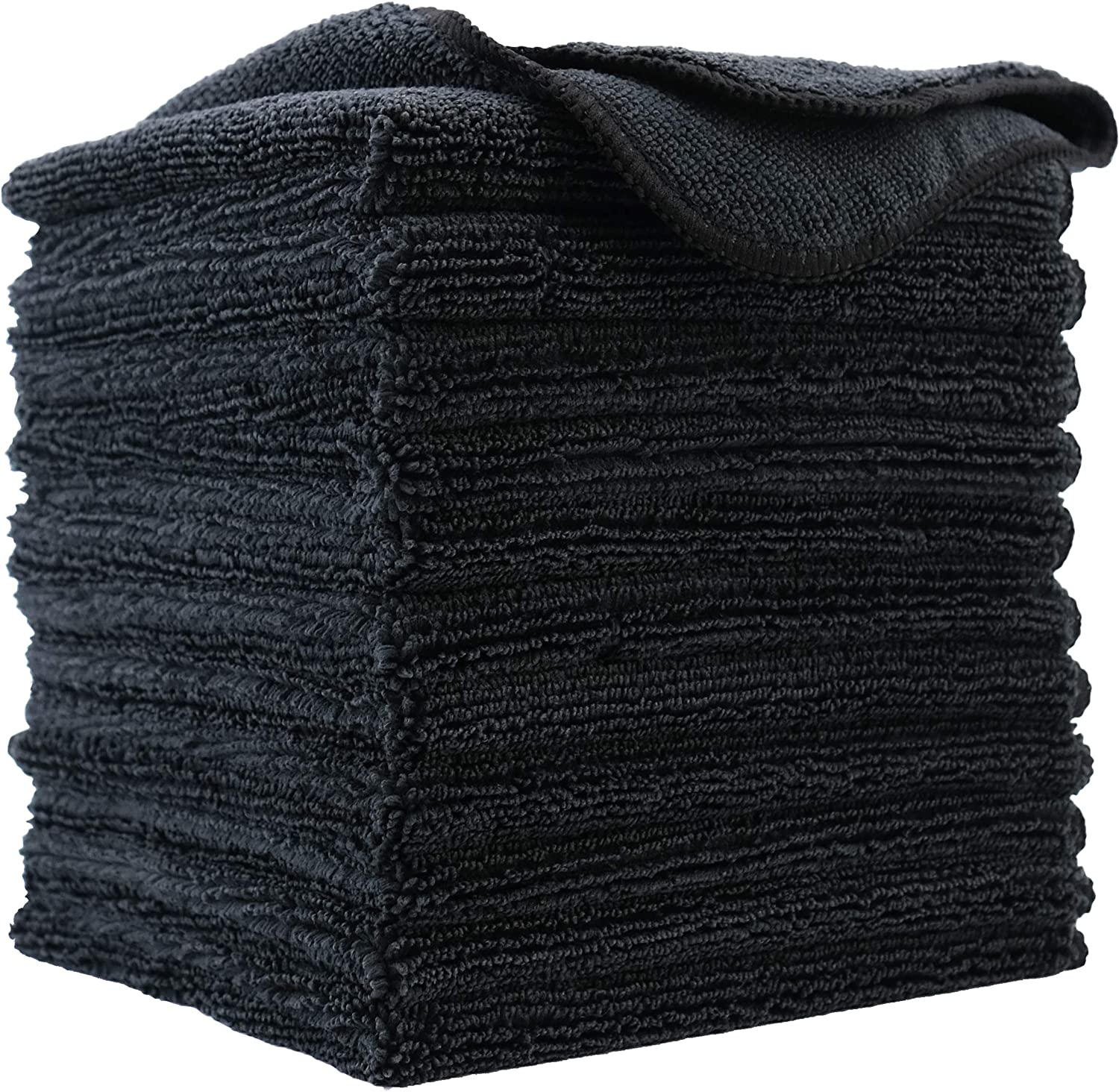 Polyte Premium Microfiber Cleaning Cloth, 30 X 30 Cm, 12 Pack (Black) image number 2