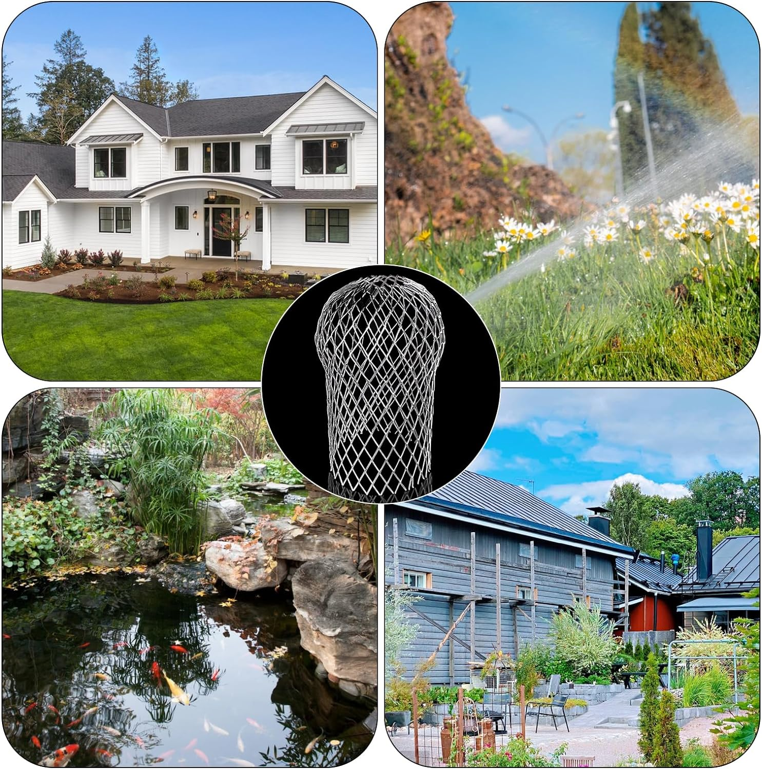 Accencyc 4 Pcs Gutter Downspout Guards 3.5 Inch Aluminum Leaf Filter Strainer Expandable Gutter Downspout Protector for Preventing Blockage Leaves Debris image number 5