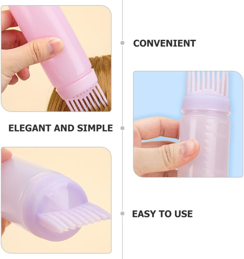 TOVINANNA 3 Pcs Hair Oil Bottle Oil Bottles for Hair Root Bottle Comb Root Bottle Applicator Hair Coloring Bottle Comb Hair Oil Applicator Bottle Hair Coloring Applicator Bottle