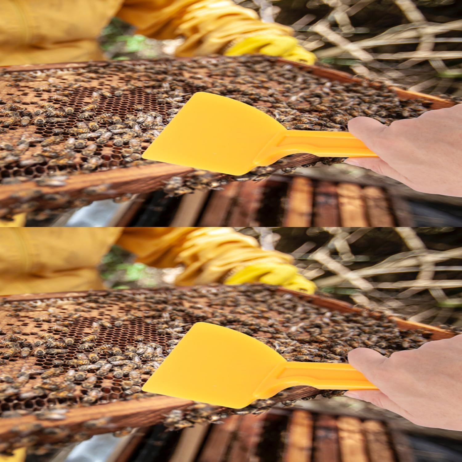 Coehaopike 2Pc Plastic Honey Spatula Honey Uncapping Scraper Honey Uncapping Tool Honey Collector Beekeeping Tools Honbee Scraper Beekeeping Equipment Hive Accessories Honey Extractor Yellow