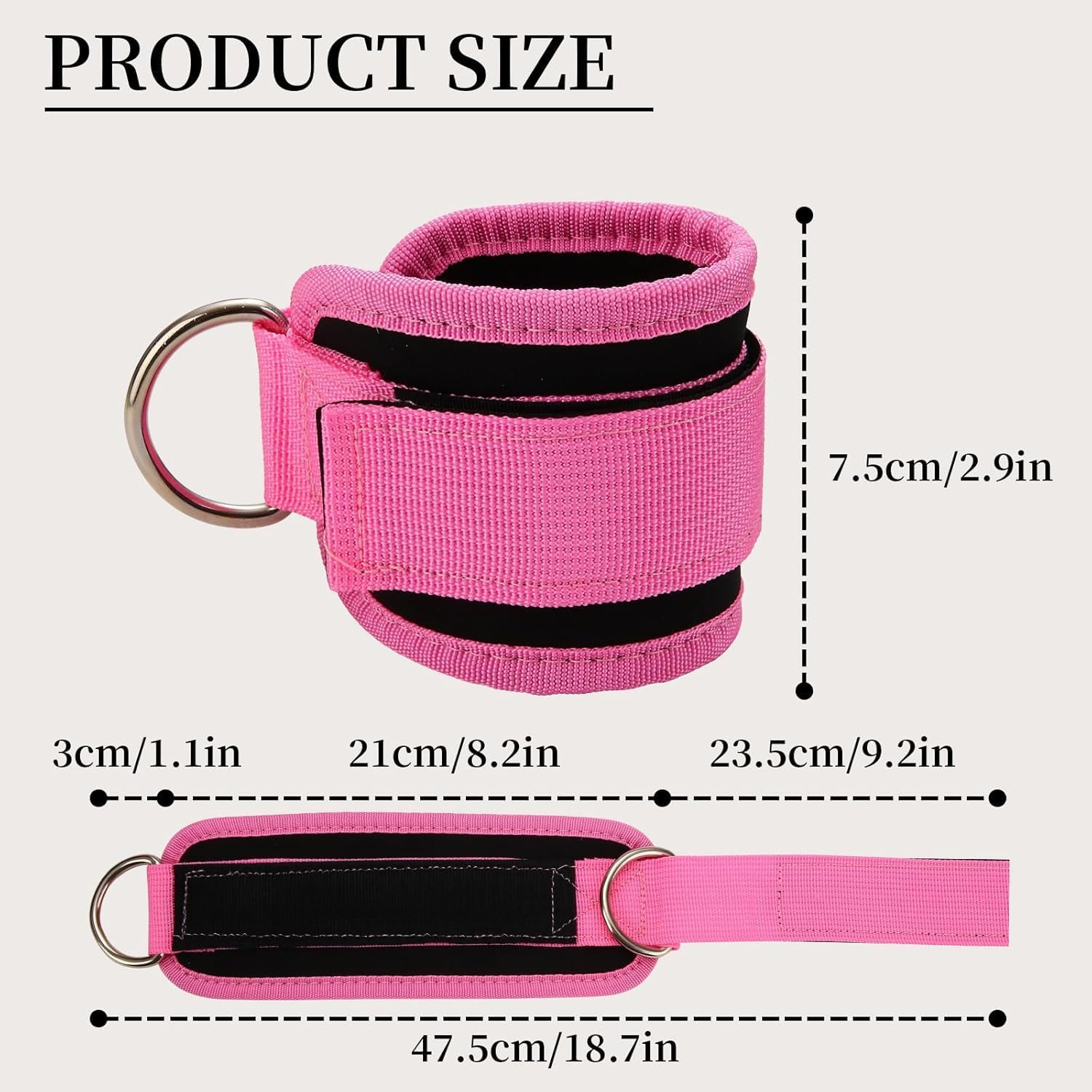 Ankle Straps (Pair) for Cable Machine Kickbacks Resistance Bands, Glute Workouts, Lower Body Exercises Leg Extensions, Curls, and Hip Abductors Exercise for Women and Men image number 1