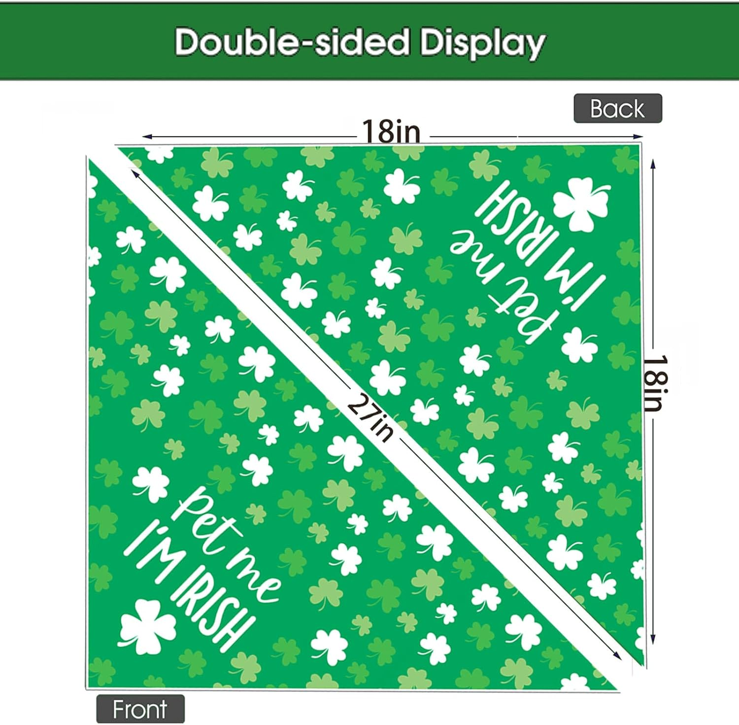 St Patrick'S Day Dog Bandanas - Lucky Shamrock Puppy Scarf - 2 Pcs Adjustable Triangle Double-Layer Reversible Pet Bandanas for Small Medium Large Dogs image number 6
