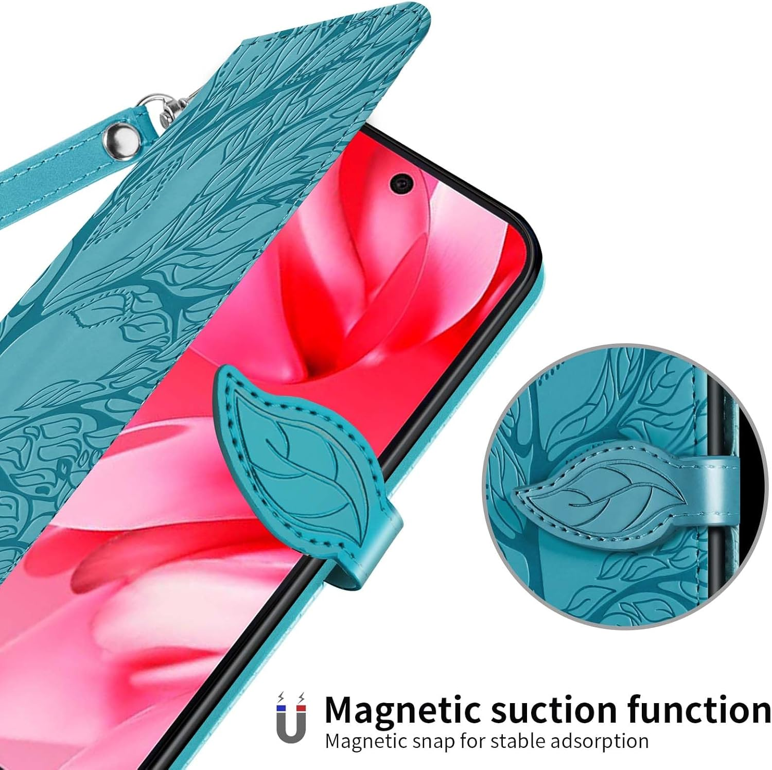 CXTCASE for Google Pixel 9A Case PU Leather Folio Flip Cover with Card Slots, Magnetic Wallet Phone Case for Google Pixel 9A - Blue image number 4