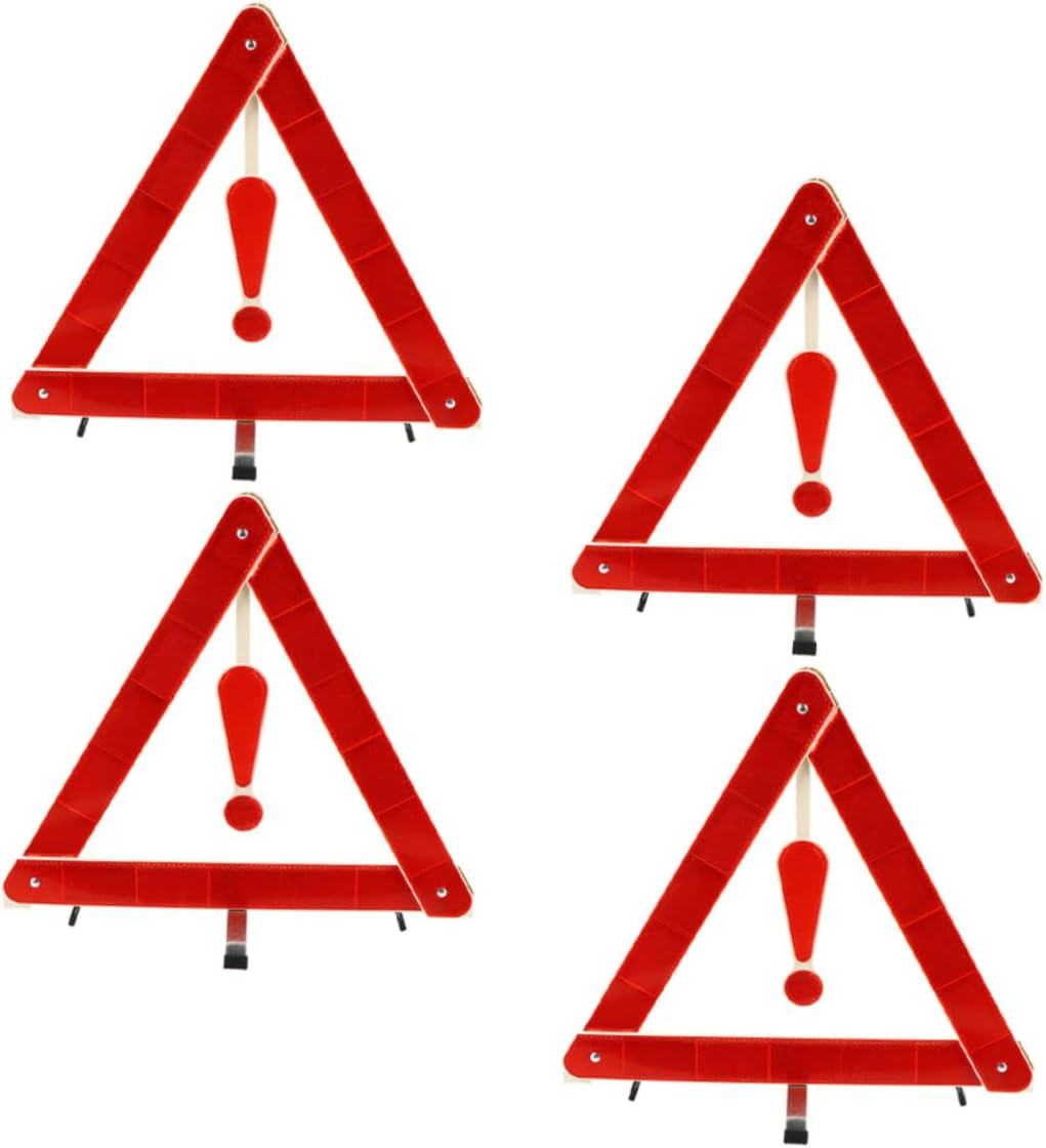 4Pcs Car Warning Triangle Sign 39X39Cm Reflective Road Safety Kit Emergency Vehicle Warning Triangle Suitable for Roadside Use image number 6