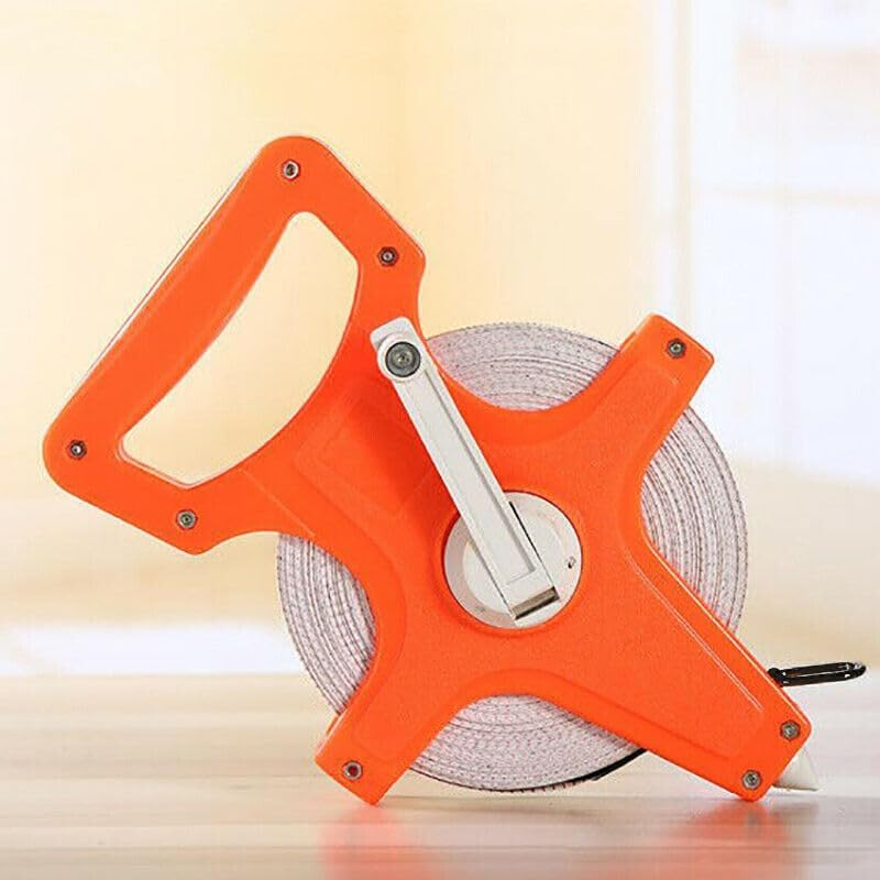 Tape Measure 30M 50M 100M Fiberglass Open Reel Measuring Metric Imperial, Moisture and Rust Resistant, Easy-Wind Drum, for Landscaping and Surveying image number 6