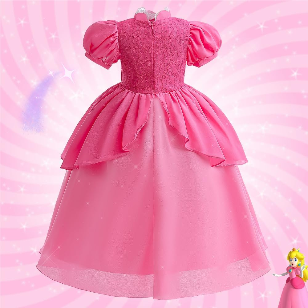 AUTOWT Princess Costume for Girls, Toddler Princess Cosplay Dress Up, Halloween Cosplay Costume for Christmas Birthday Party Gown, Aged 3-8(120) image number 4
