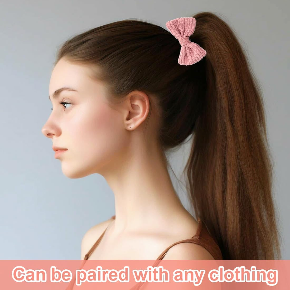 ZORVYN Pack of 10 Cute Hair Bobbles with Bow, Elastic Hair Bands, Cute Flower Hair Scrunchies for Baby Girls, Girls, Toddler Accessories (Pink) image number 2