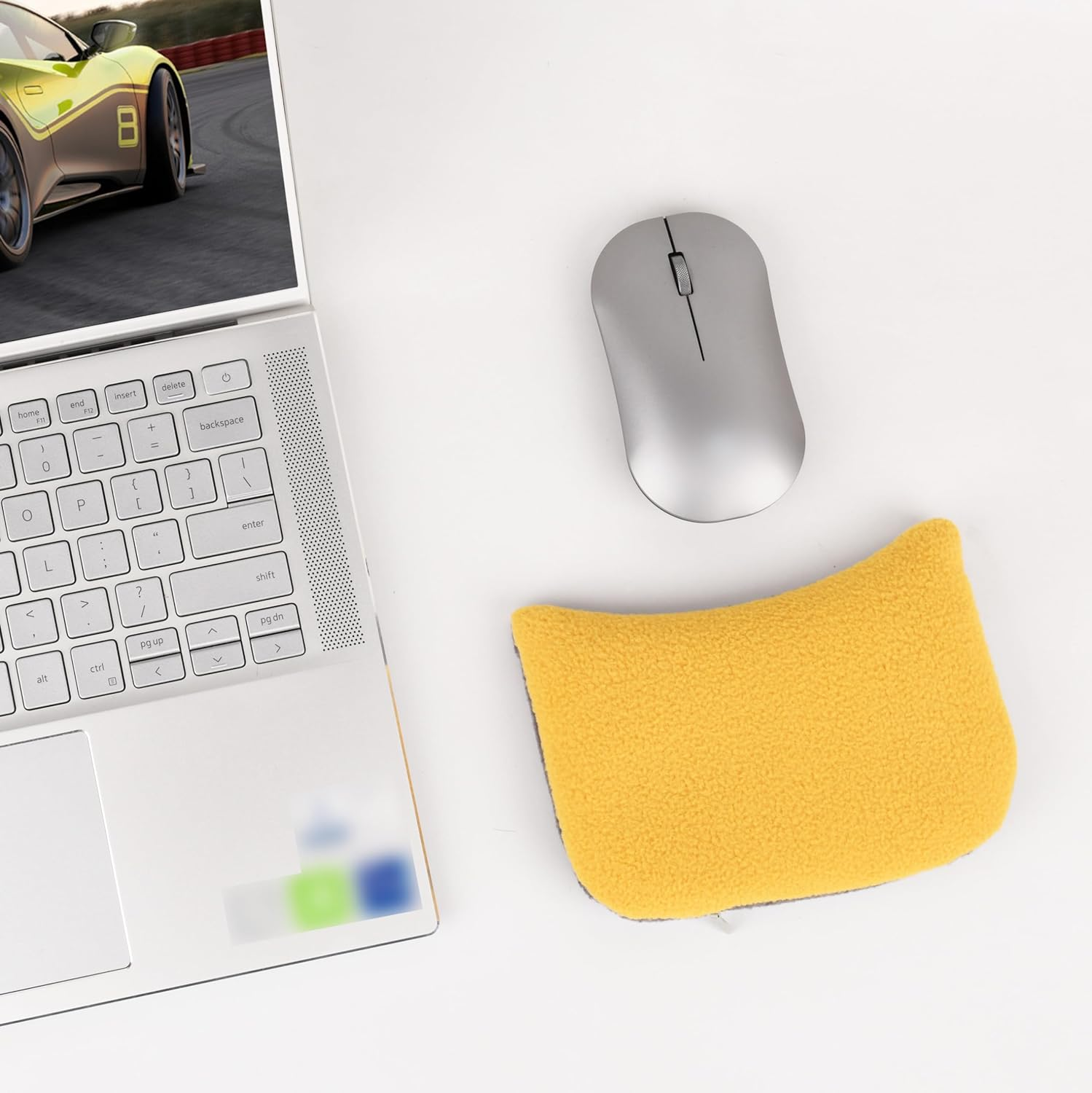 Large Ergonomic Mouse Wrist Rest Bean Bag, Ergobeads Mouse Pad Wrist Support for Computer, Laptop, PC Gaming, Home Office Work, Easy Typing Wrist Pain Relief (Yellow) image number 2
