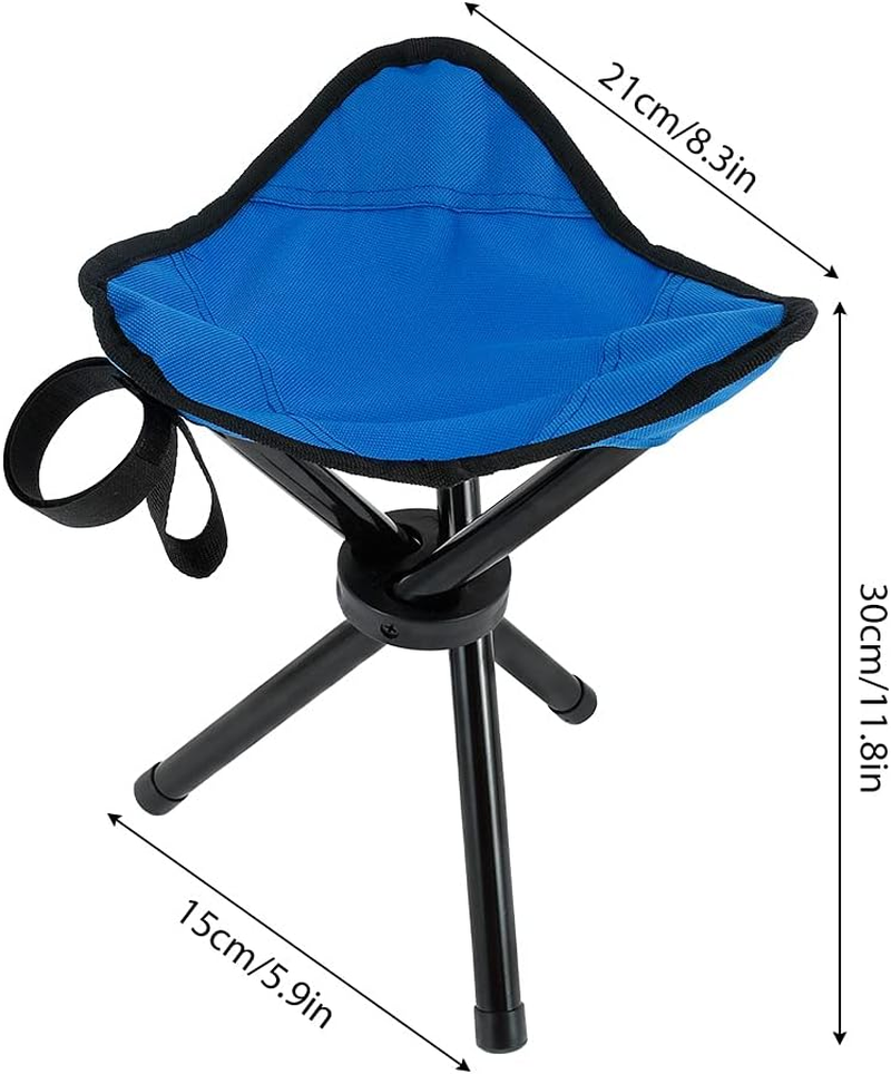3-Legged Compact Camping Stool,600D Oxford Cloth Folding Tripod Chair,Mini Lightweight Portable Folding Seat,Picnic Stool for Camping Walking Fishing Travel Hiking Garden Beach (Blue) image number 5