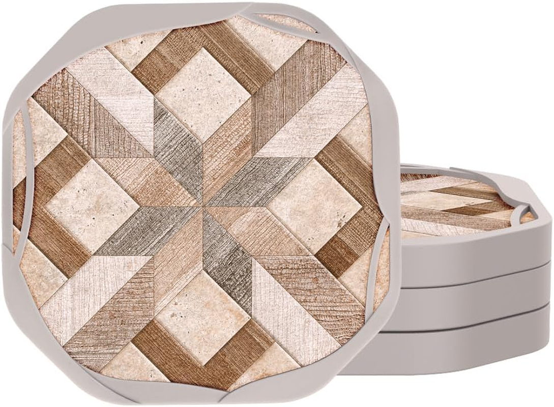 UMIRRO Absorbent Drink Coasters, Housewarming Gifts for New House, Sweet Home Decor, Rustic Farmhouse Coffee Table Centerpiece, Small Ideas for Women Mom Her Men Dad Him, 4", Set of 6 image number 7