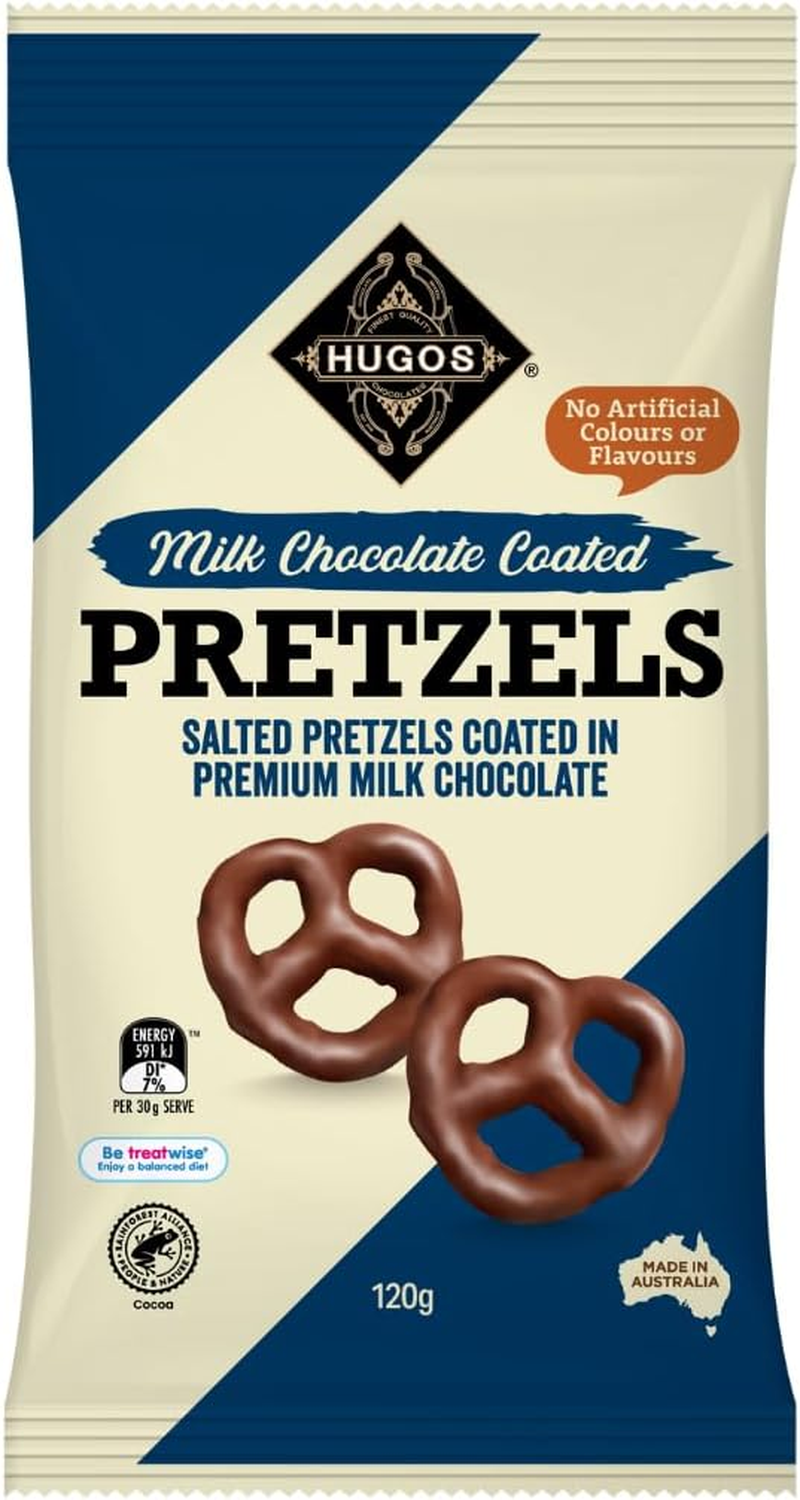 Hugos Milk Chocolate Salted Pretzels 12 X 120 G image number 1