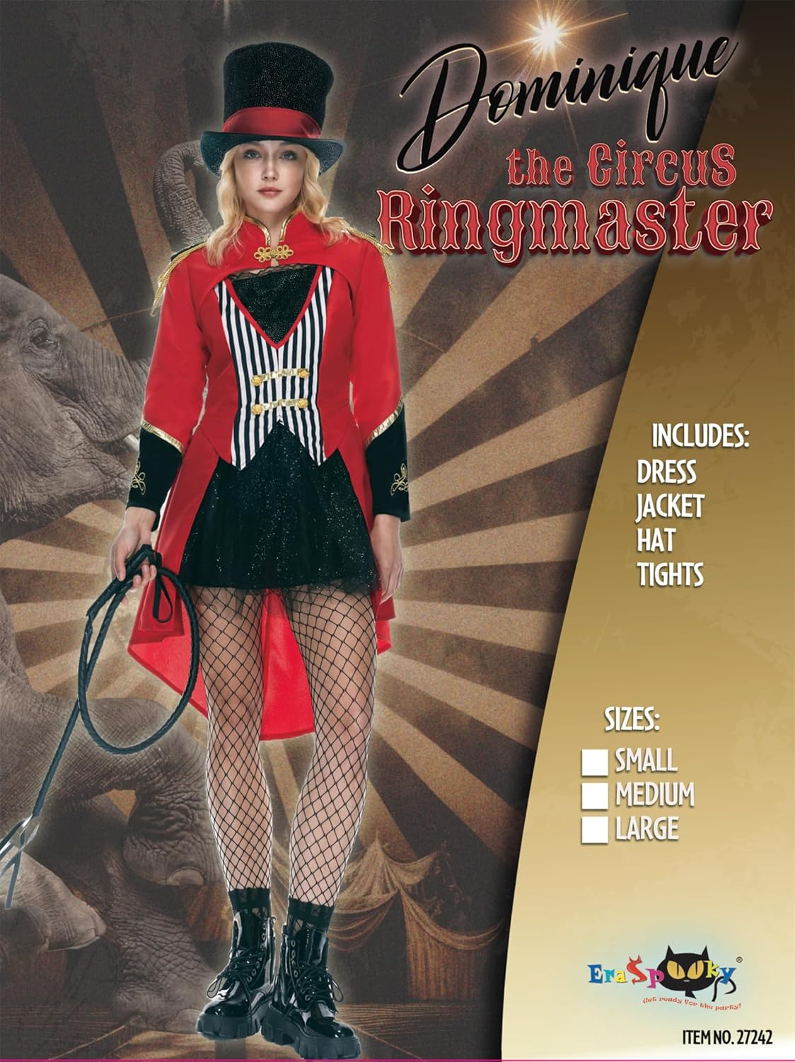 Eraspooky Sexy Women'S Ringmaster Costume Adult Halloween Circus Ring Leader Dress Outfits image number 4