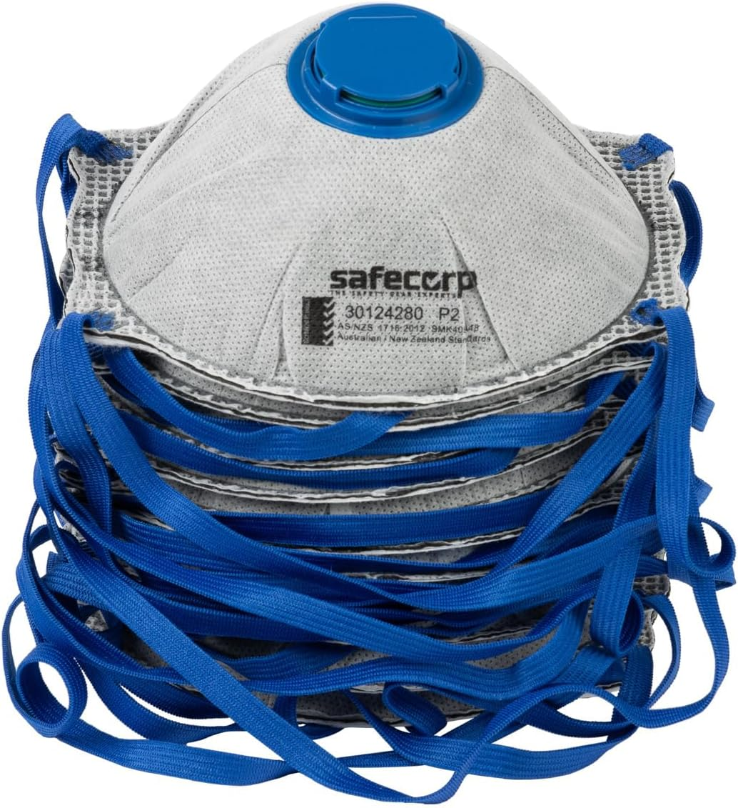 P2 DISPOSABLE RESPIRATOR MASK with CARBON VALVE 10PK image number 2