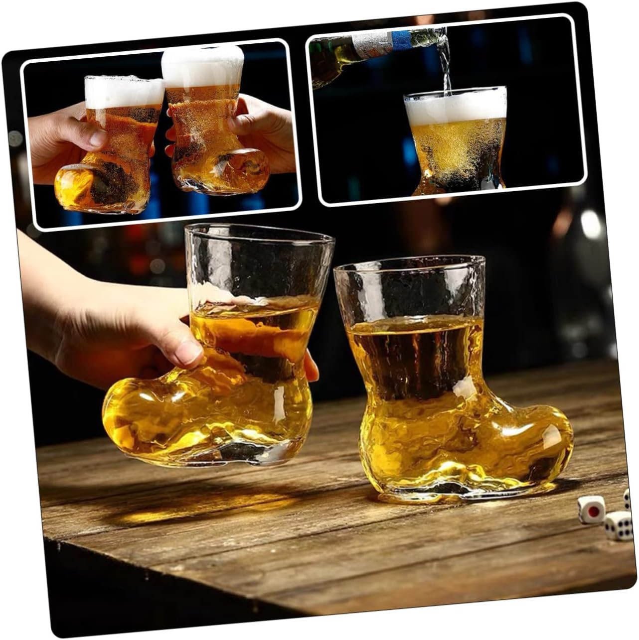 LABRIMP Boot Shaped Glass Cup Creative Beer Mug for Parties Unique Design Drinking Glass for Cold Beverages Stylish Bar Accessory for Home and Celebrations image number 2