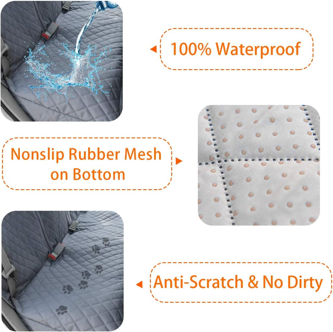 Honest Dog Car Seat Covers, Dog Seat Cover with Side Flap for Cars, Trucks, and Suv'S - Waterproof & Nonslip Pet Seat Cover for Backseat image number 3