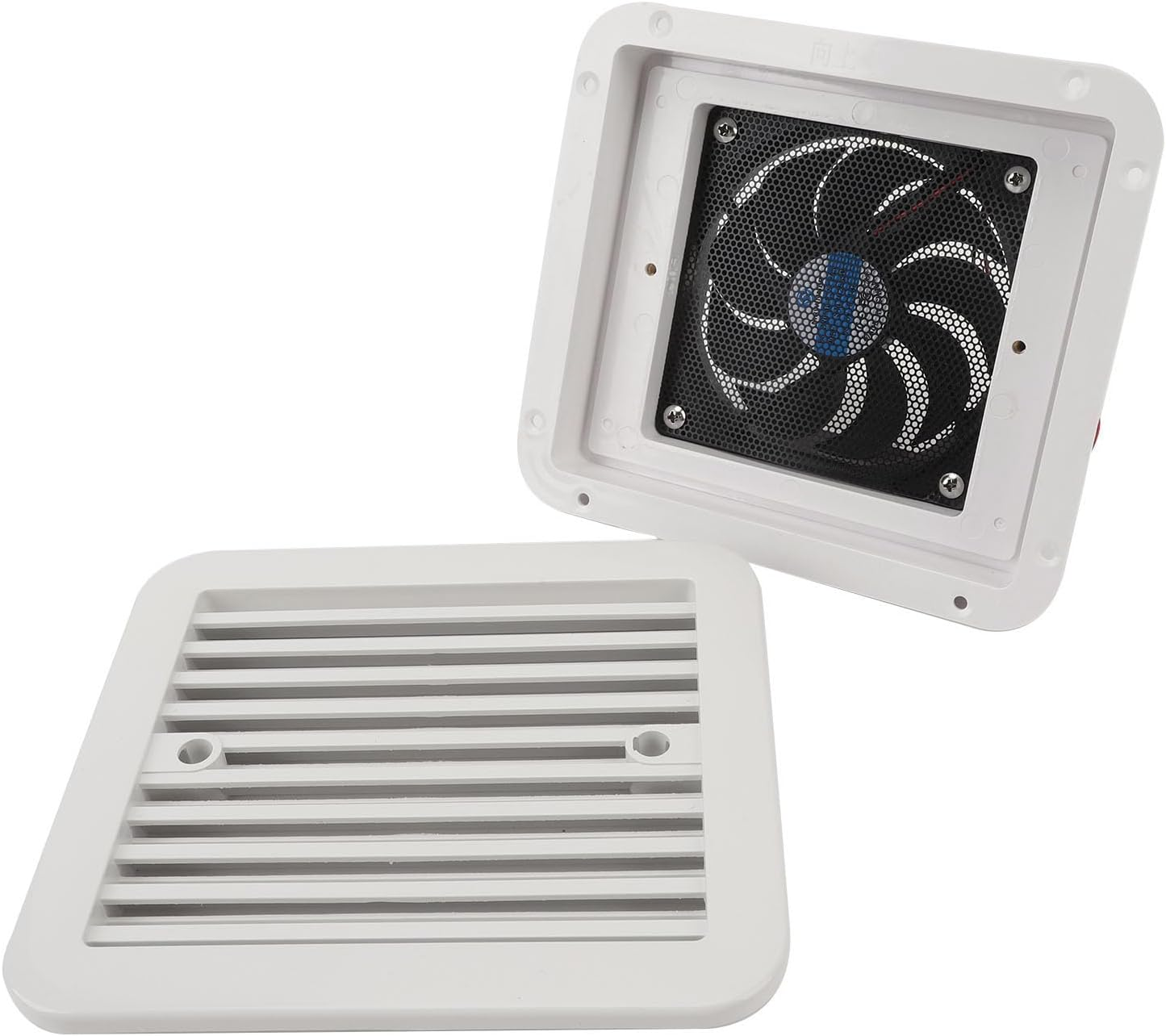 Jiawu RV Side Vent Fan, 24V 7.2W 3000RPM One Way Exhaust Fan, Strong Wind Air Vent Ventilation for Motorhome RV Caravan Trailer Boat Yacht Kitchen Bathroom, Easy to Install image number 2