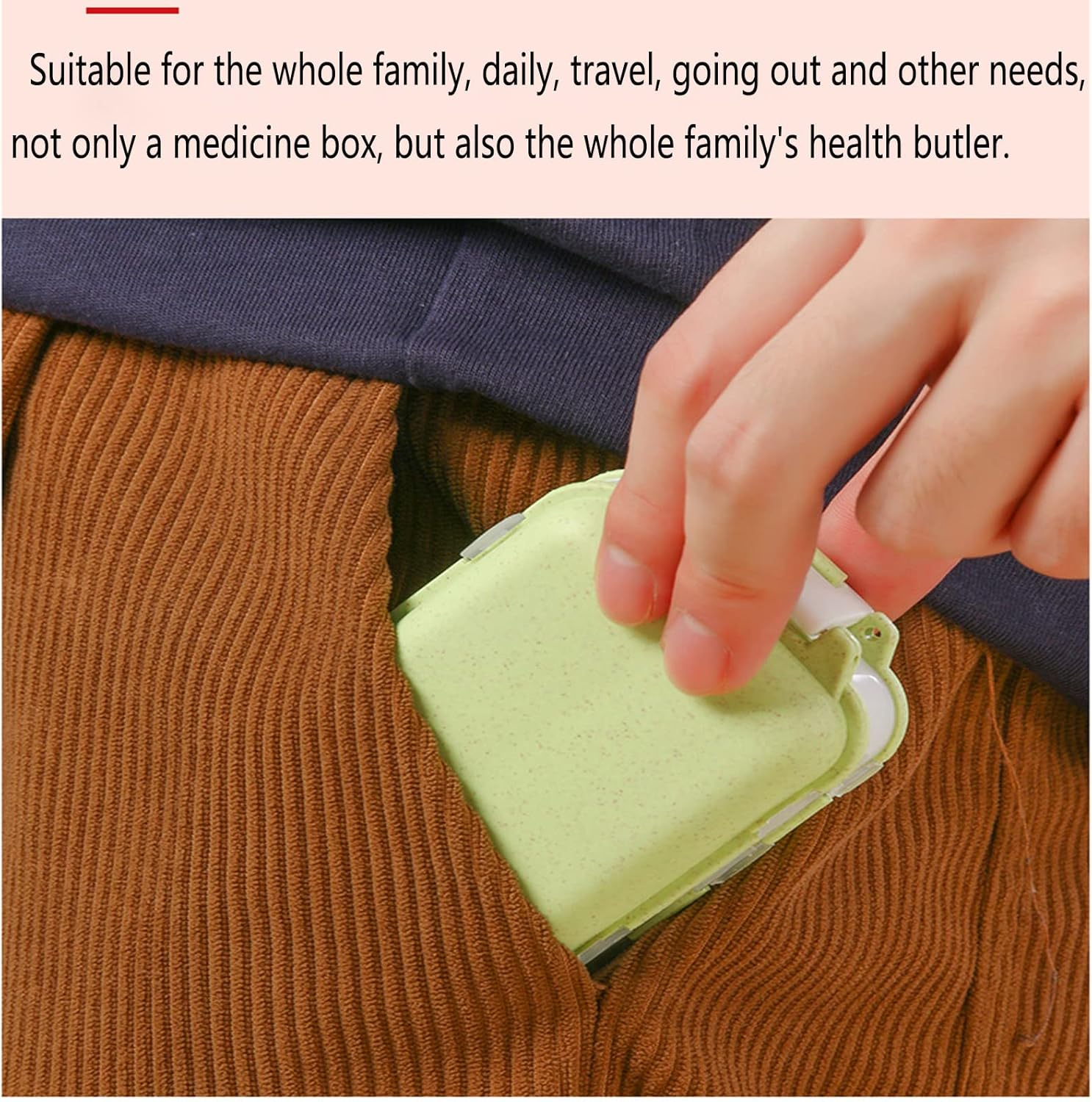 Travel Pill Organizer,Daily Pill Organizer，8 Compartments Portable Pill Box，Small Pill Case ，2 Pcs Medicine Vitamin Container for Vitamins, Cod Liver Oil, Supplements and Medication image number 1