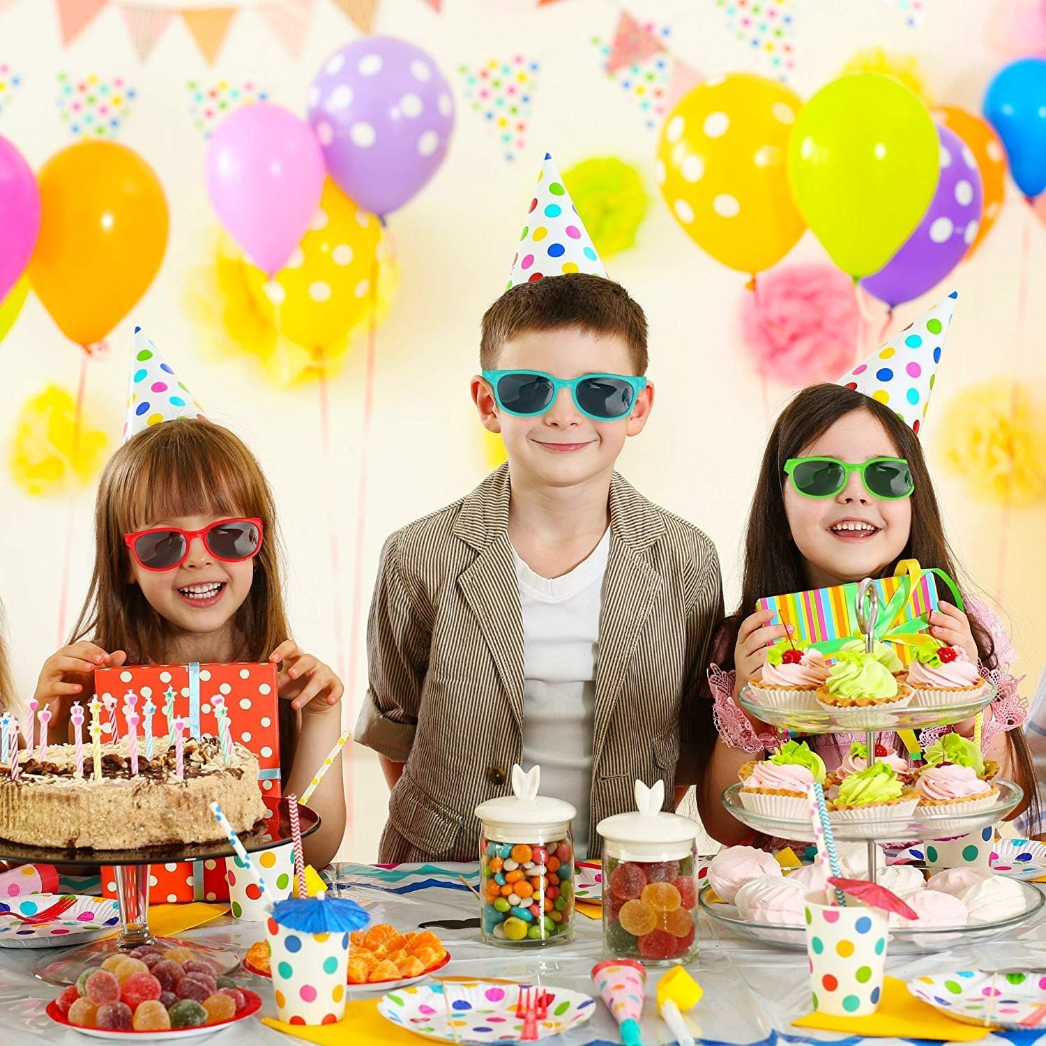 12 Pack Multi Coloured Sunglasses Perfect for Birthdays Party Gifts or Simply to Wear Outdoors image number 2