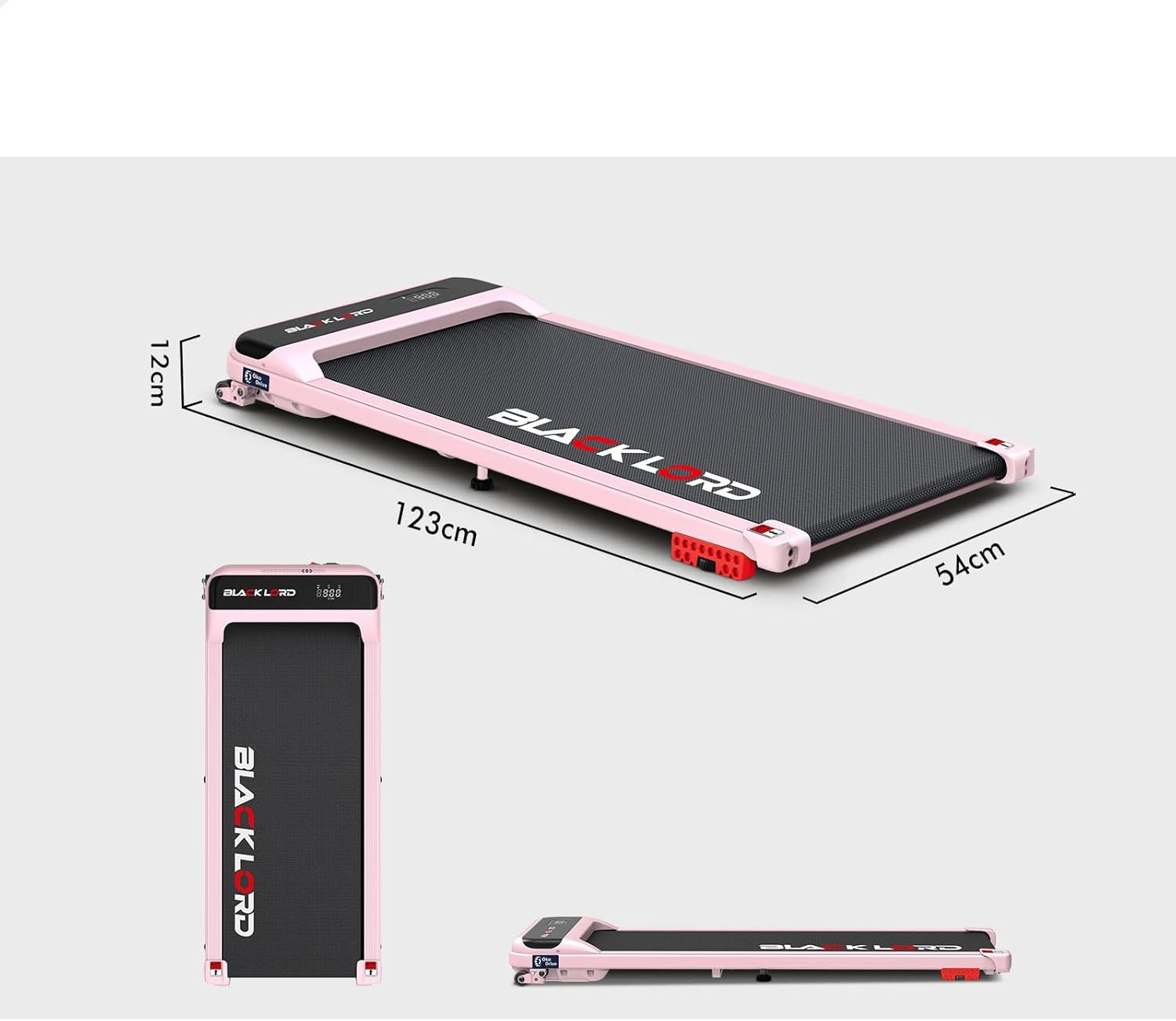 BLACK LORD Walking Pad Treadmill MS2 with Incline, Home Office Gym 3.4HP Fitness Equipment, Portable under Desk, Bluetooth APP Control & Remote Trainer for Jogging Running, Pink image number 6