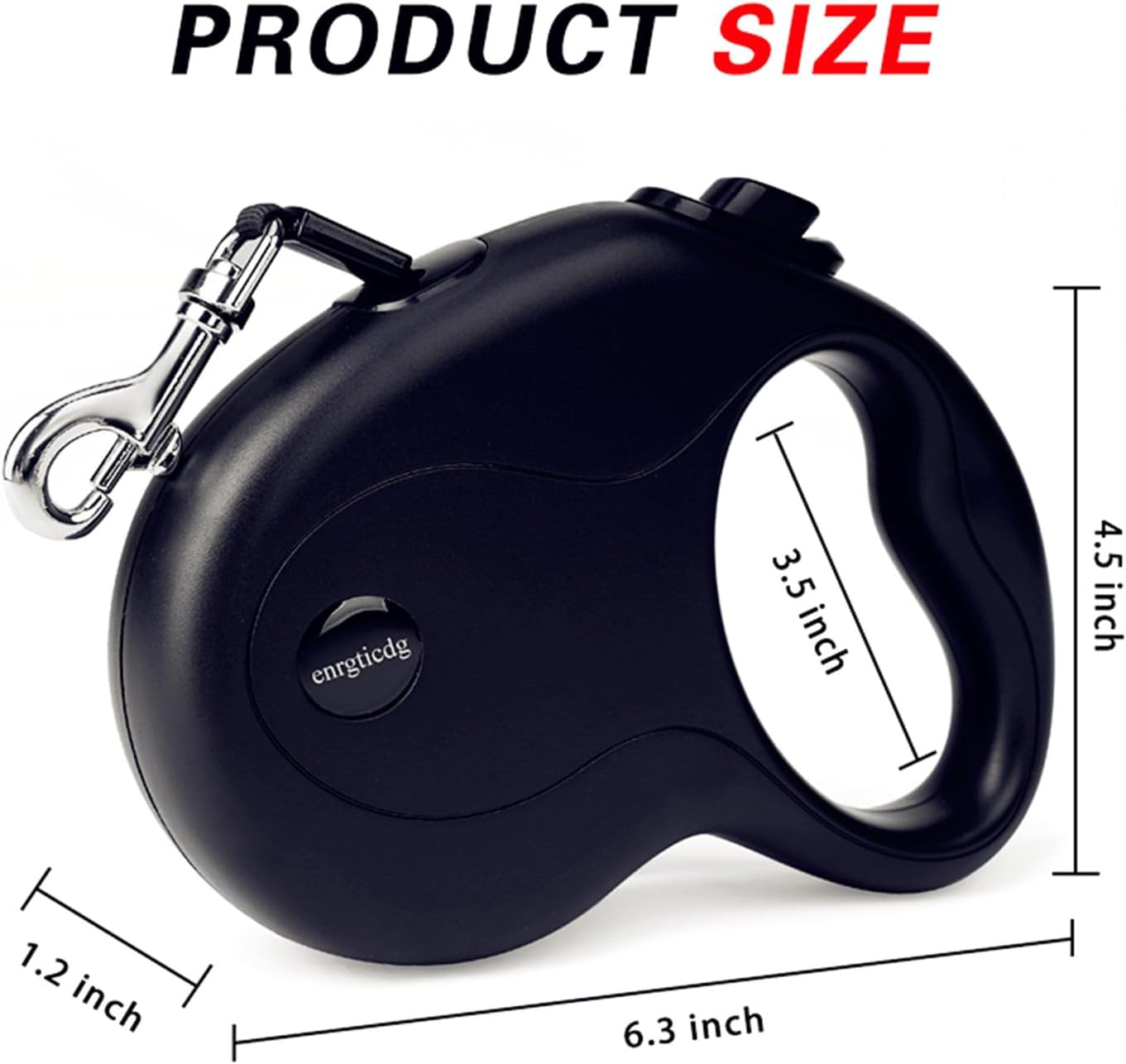 16Ft Retractable Dog Leash,Light Weight Leash for Small to Medium Dogs/Cats up to 50Lbs,Stainless Steel Spring Strong Nylon Tape, Tangle Free, One-Handed Brake.(Black) image number 4