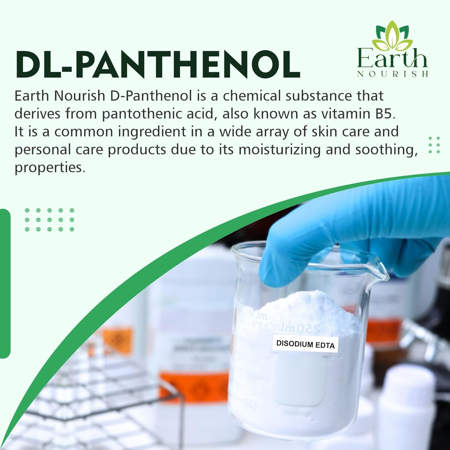 Earth Nourish Dl-Panthenol Powder 100G / 3.52Oz - Provitamin B5 for Hair, Skin & DIY Cosmetics image number 1